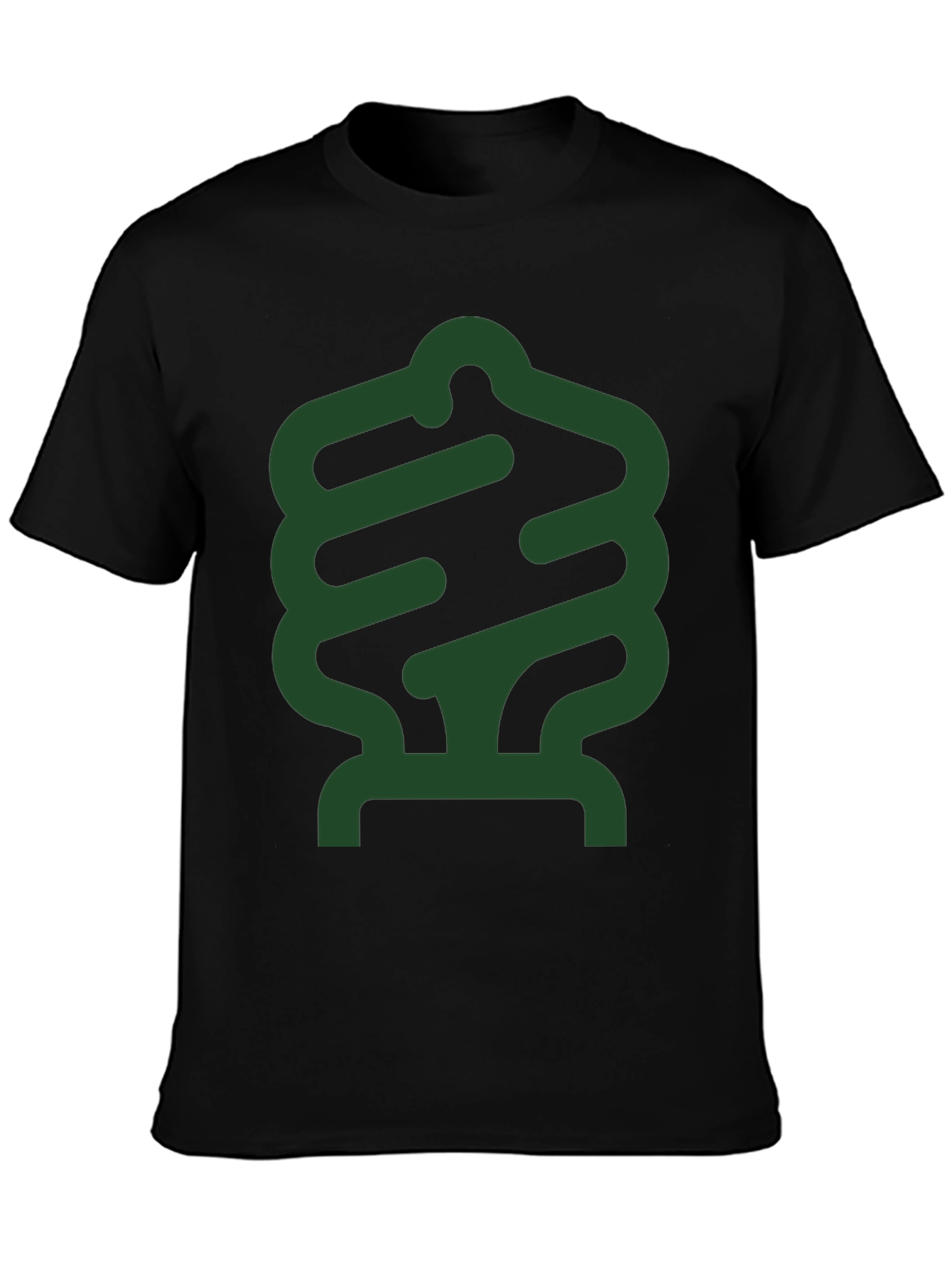 Abstract Green Design Black T-Shirt