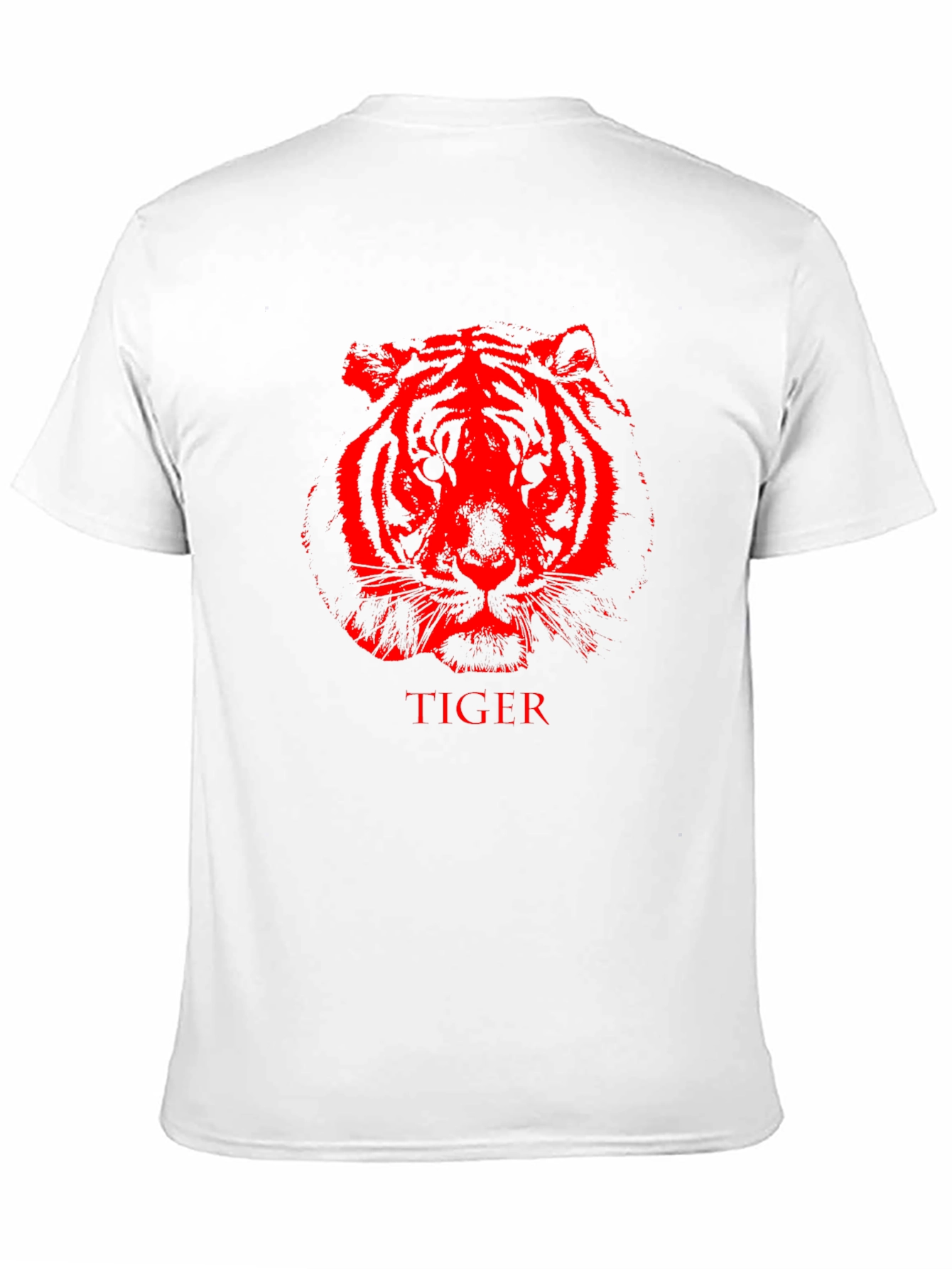 Red Tiger Graphic Black T-Shirt Animal Print