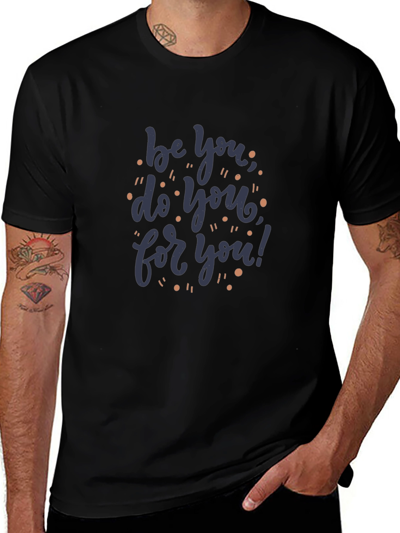 Inspirational Be You Do You Black Cotton T-Shirt