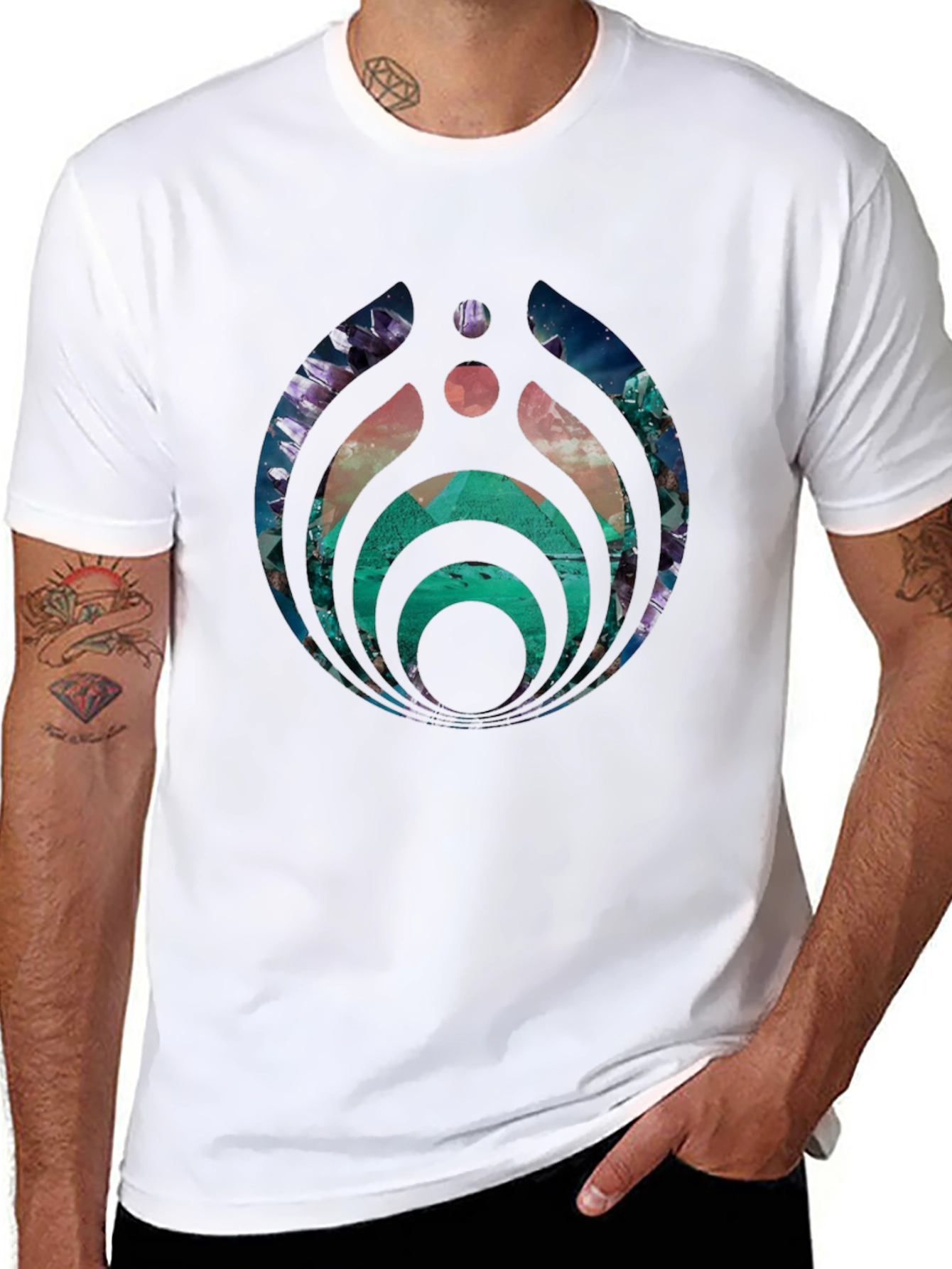 Abstract Geometric Graphic Black T-Shirt