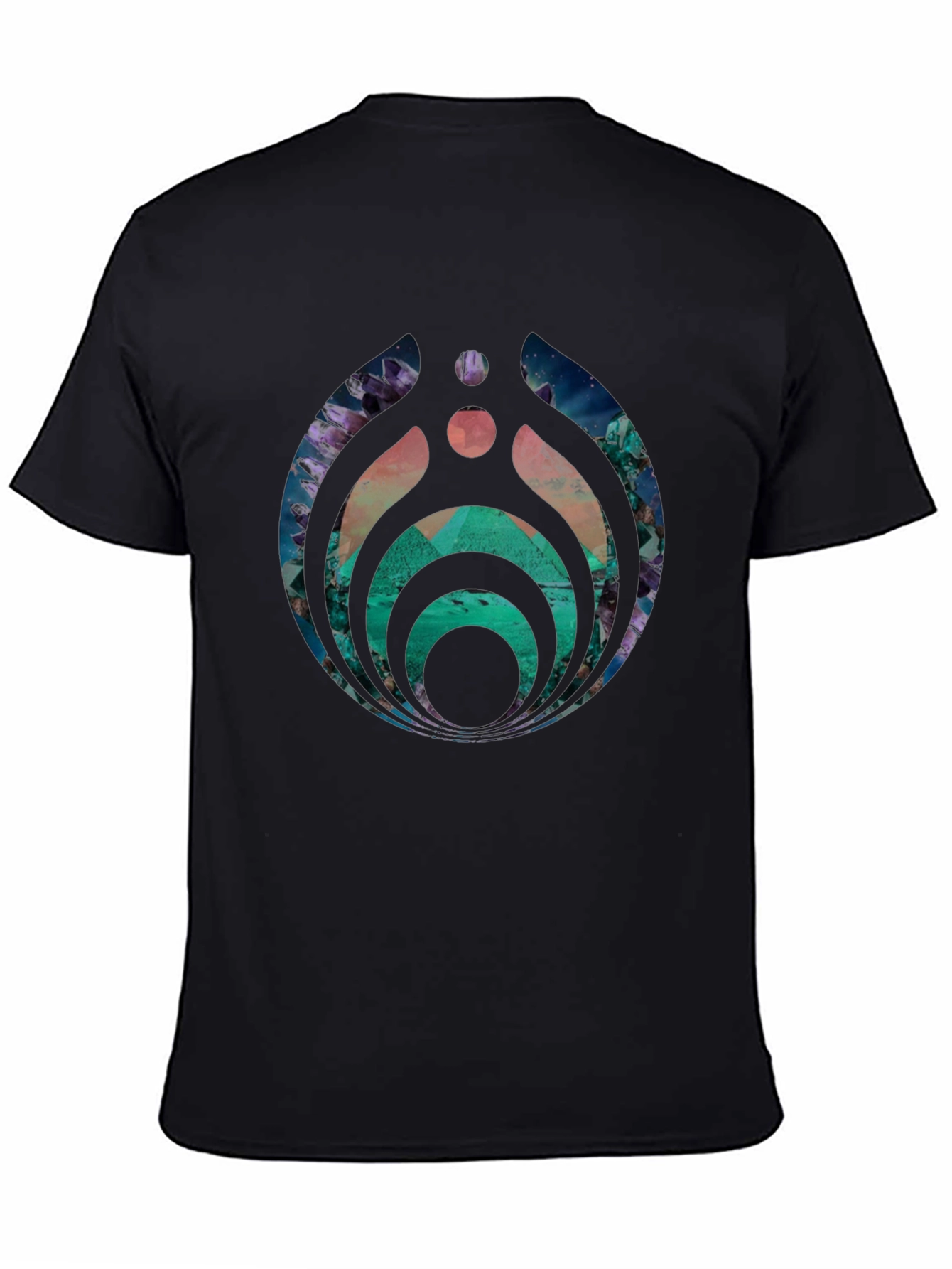 Abstract Geometric Graphic Black T-Shirt