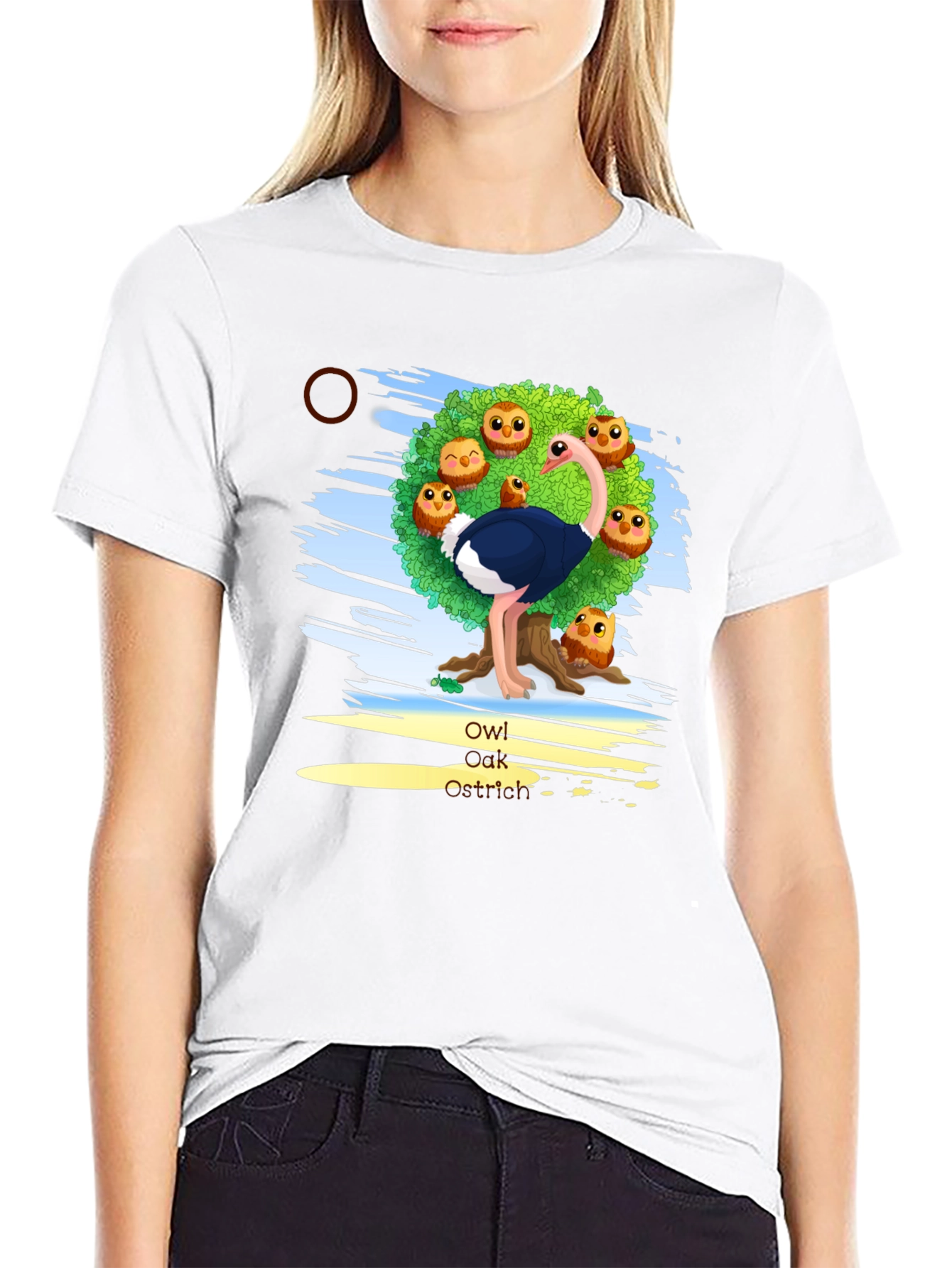 Owl Ostrich Graphic Tee - Unique Design