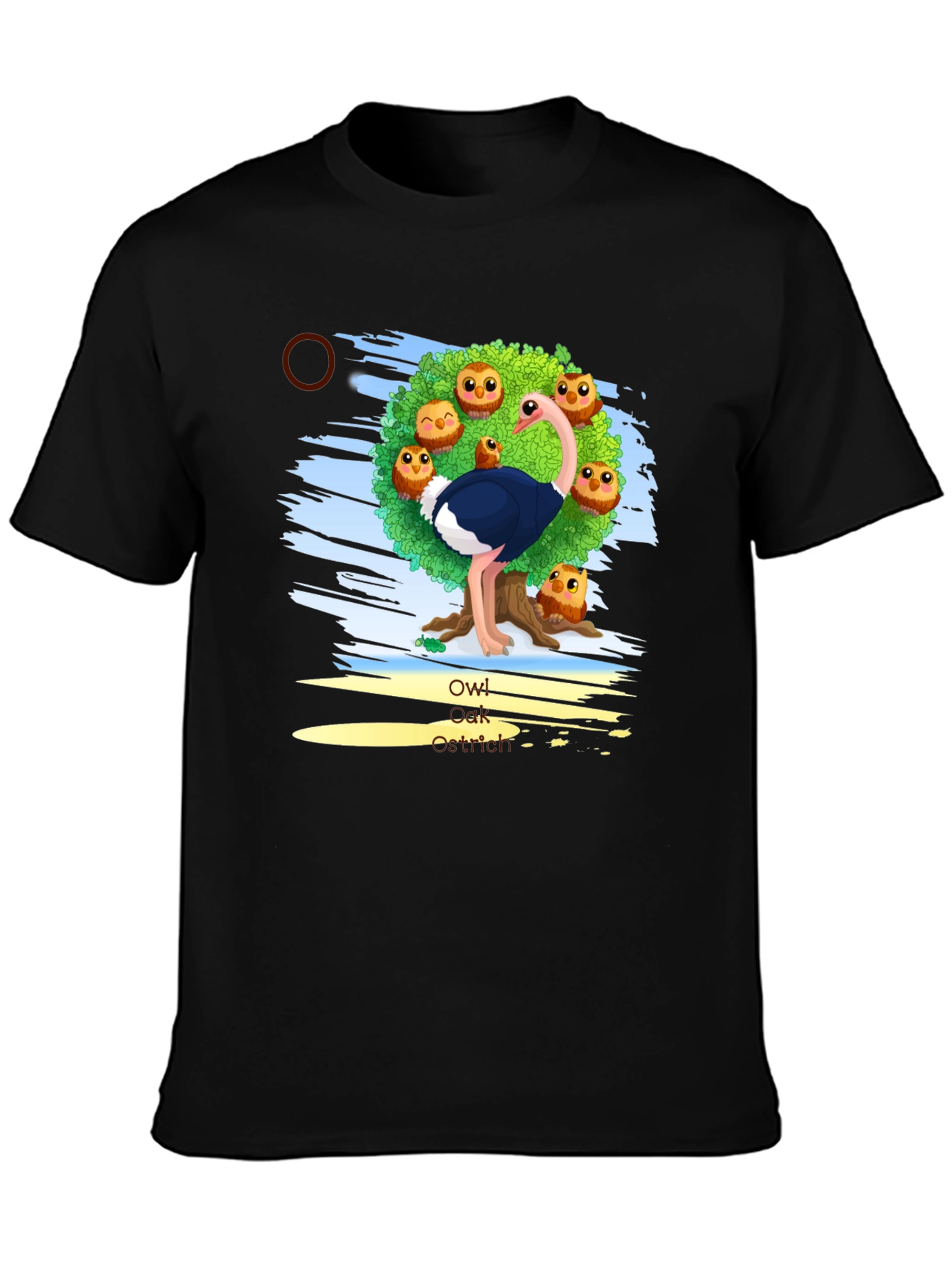 Owl Ostrich Graphic Tee - Unique Design