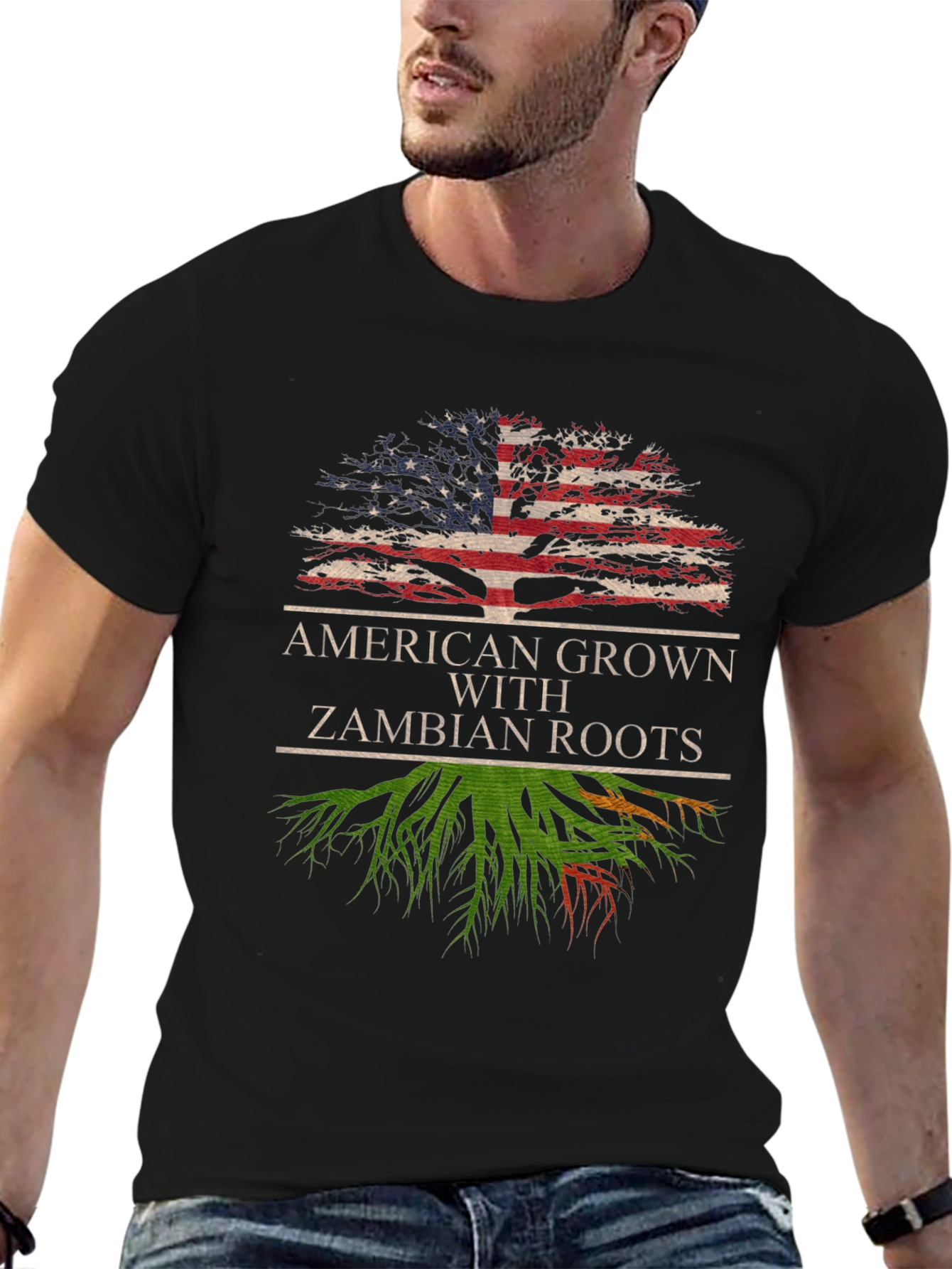 American Grown Zambian Roots Graphic Tee