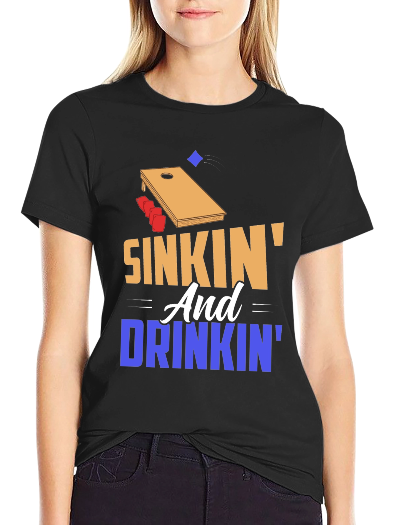 Sinkin and Drinkin Cornhole T-Shirt
