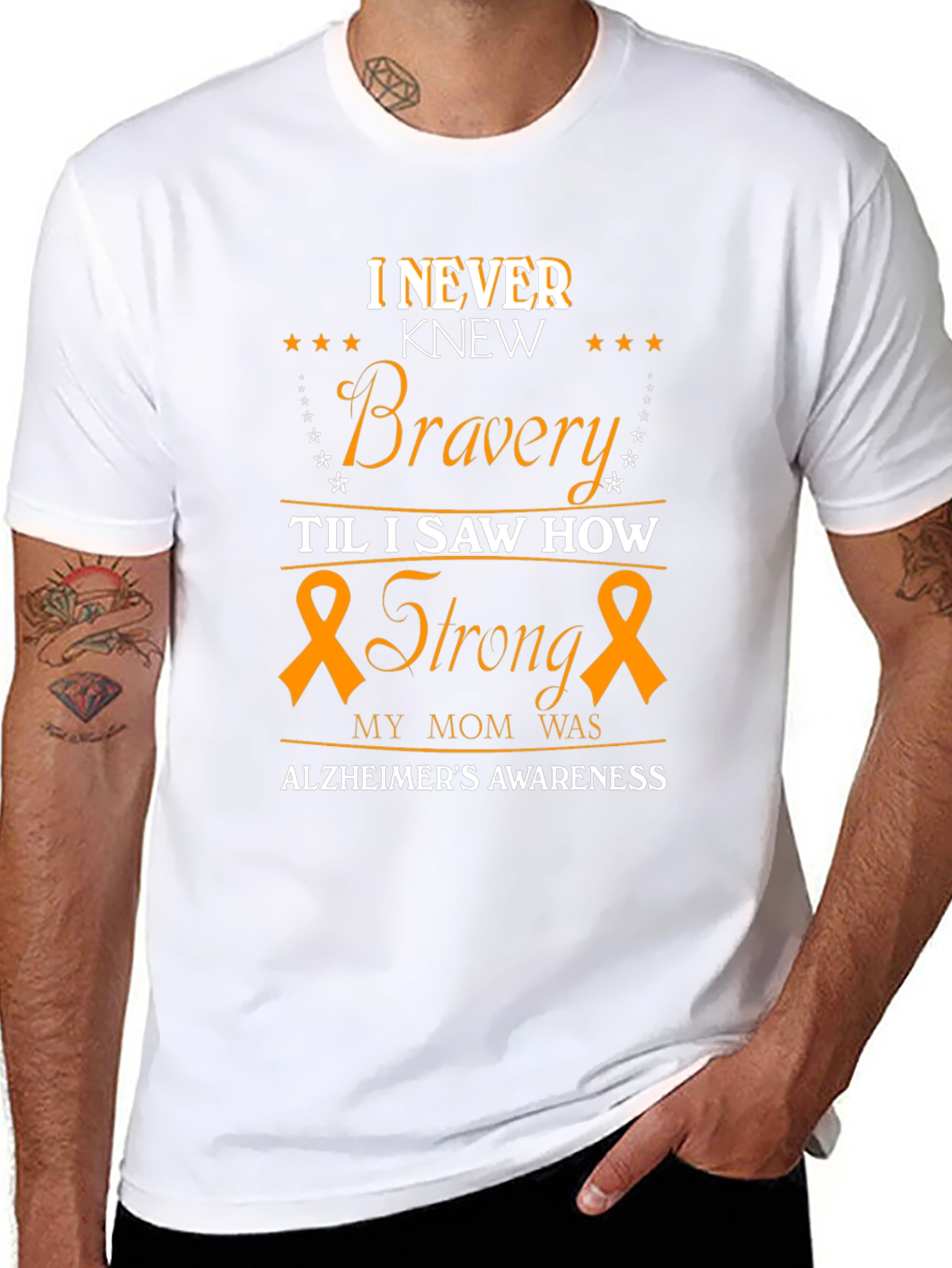 Alzheimers Awareness T-Shirt - Bravery & Strength