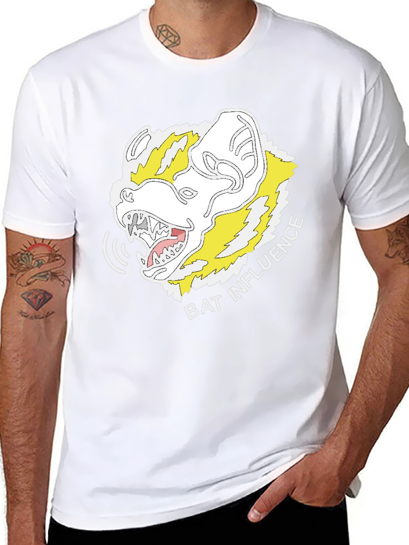 Bat Influence Graphic Tee - Mens Black T-Shirt