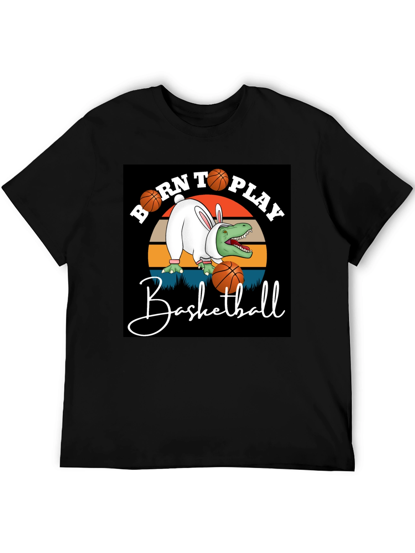 Born to Play Basketball Dinosaur T-Shirt