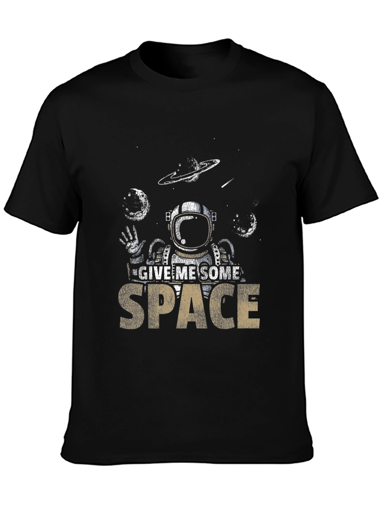 Give Me Space Black Graphic T-Shirt