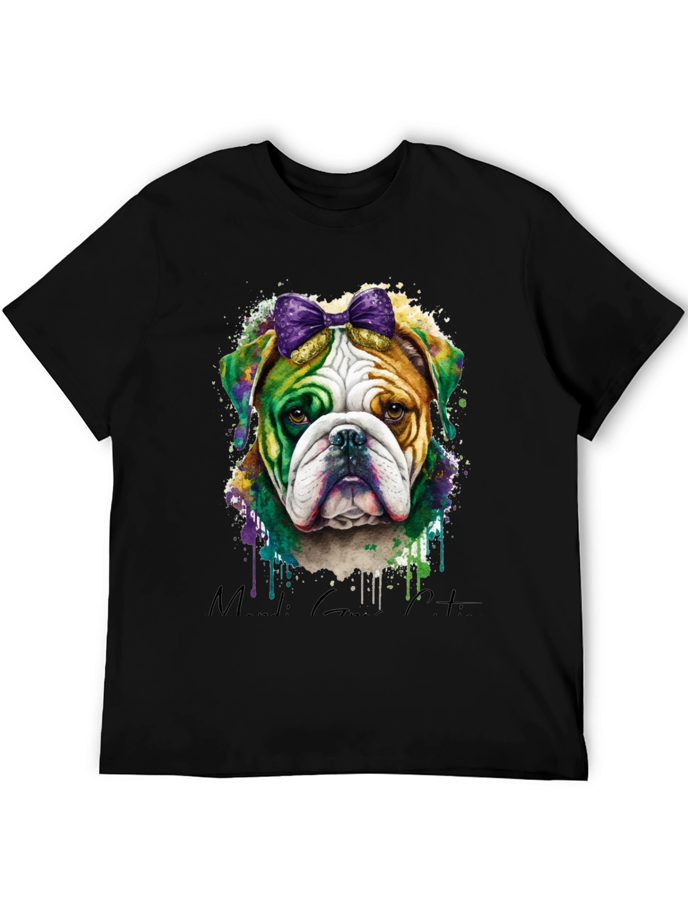 Mardi Gras Bulldog T-Shirt