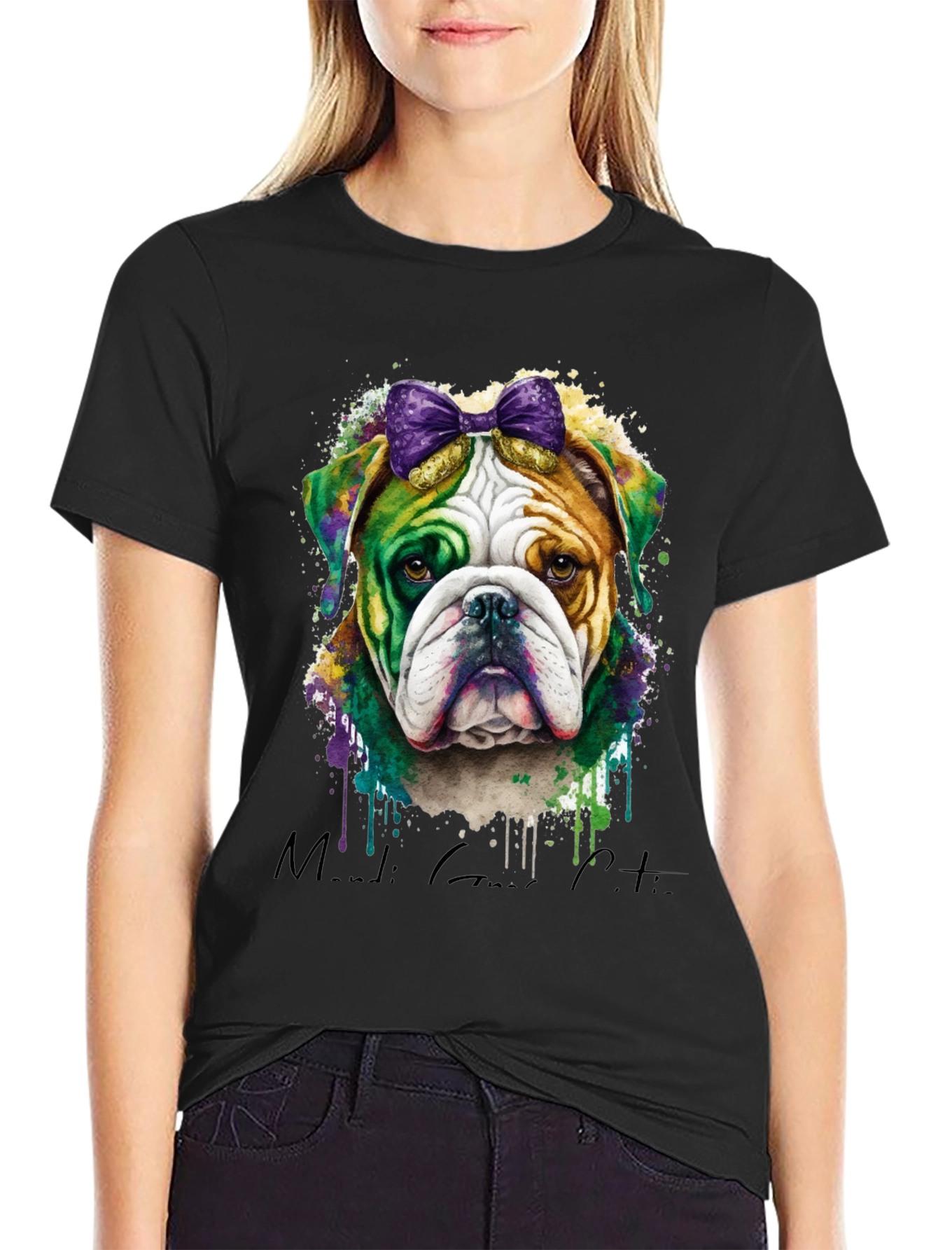 Mardi Gras Bulldog T-Shirt