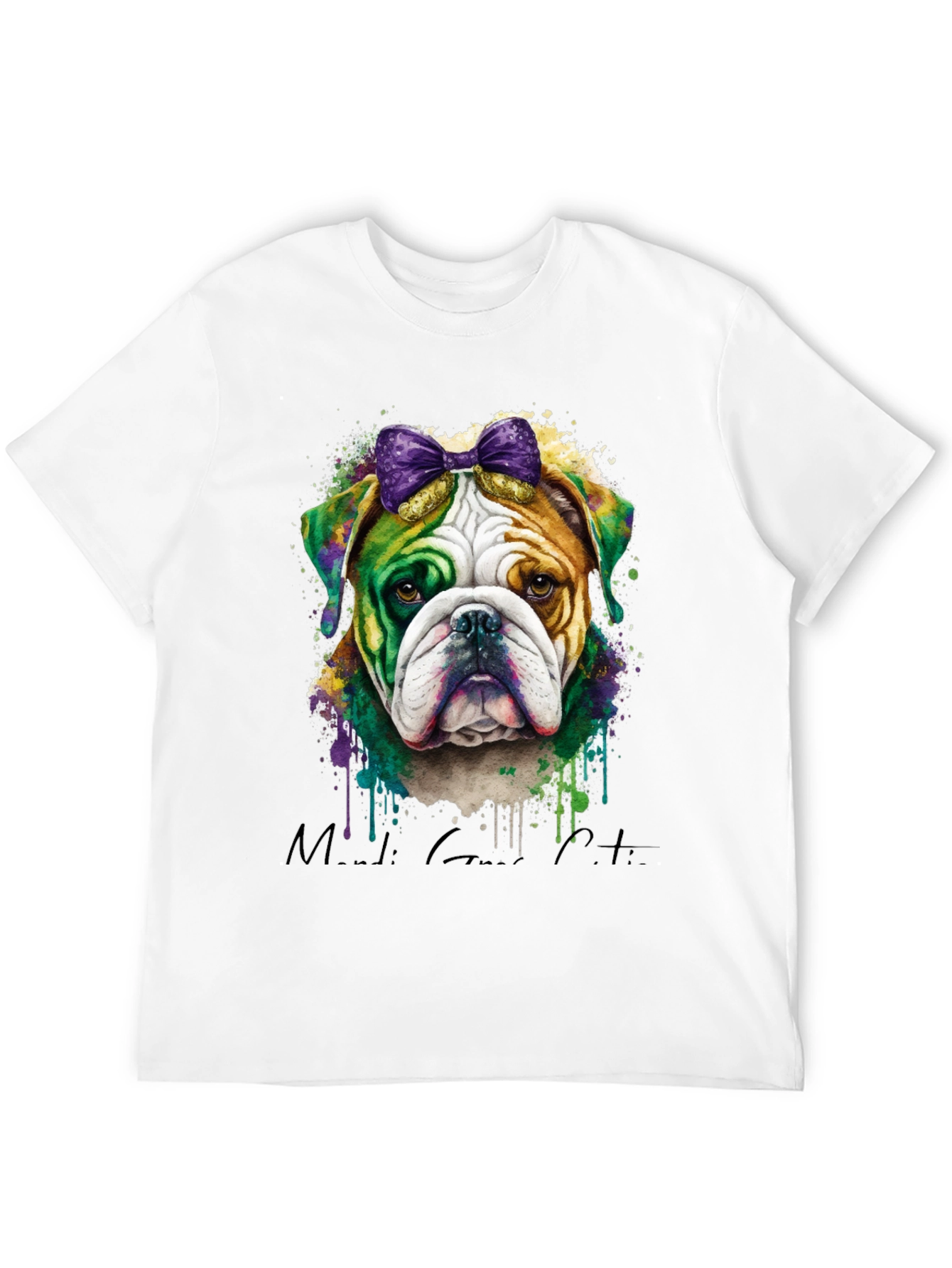 Mardi Gras Bulldog T-Shirt