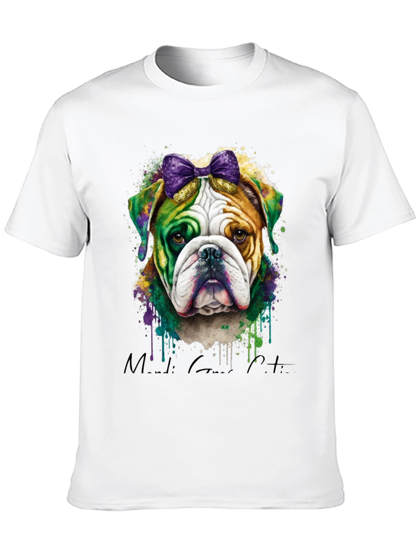 Mardi Gras Bulldog T-Shirt