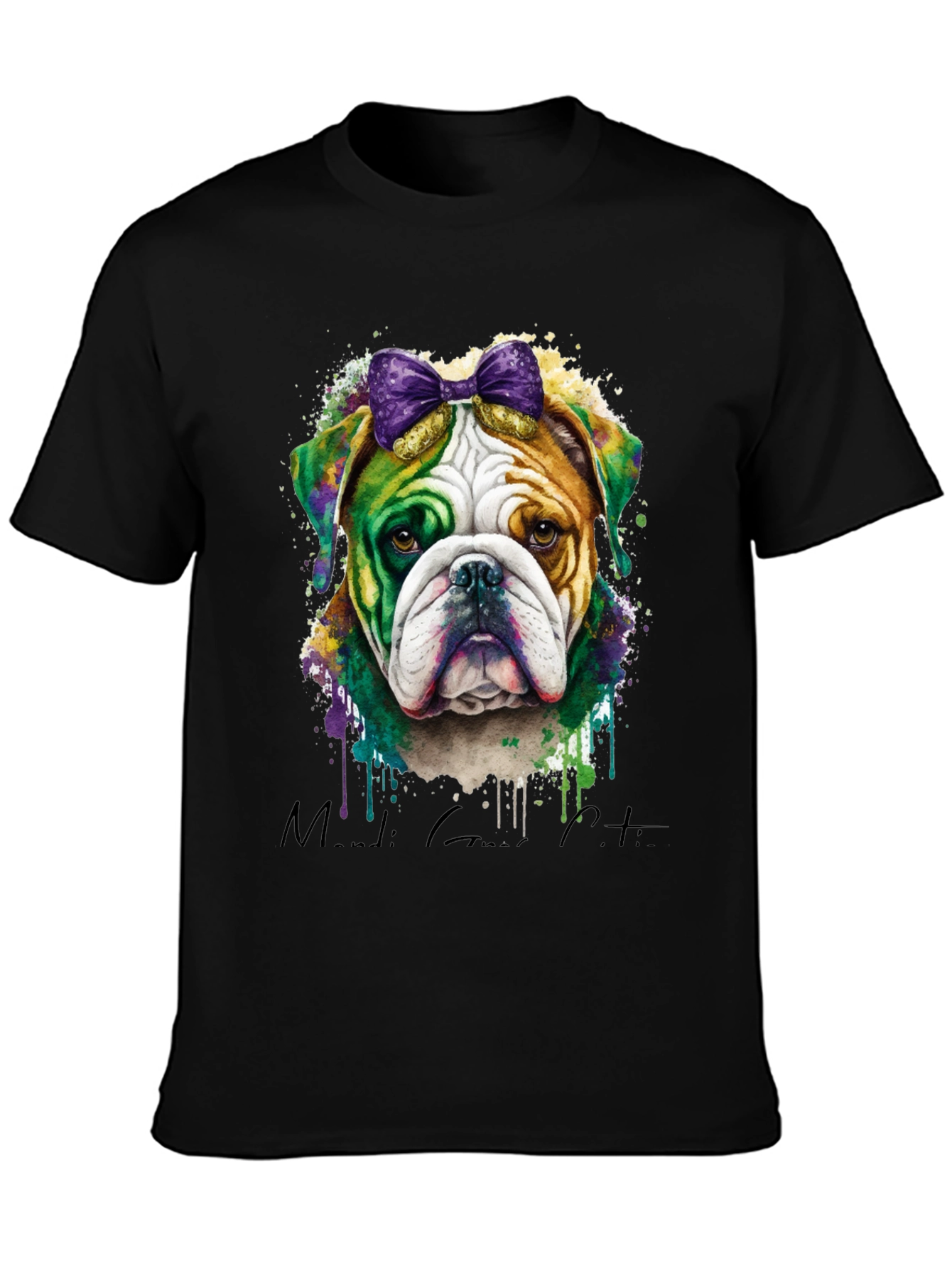 Mardi Gras Bulldog T-Shirt