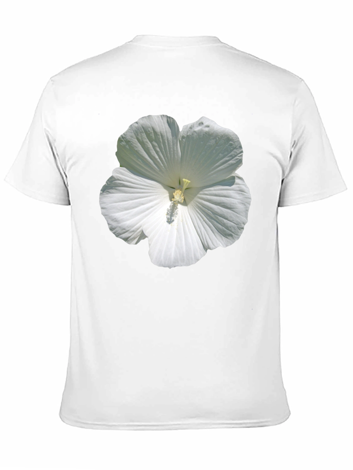 White Hibiscus Flower Graphic T-Shirt