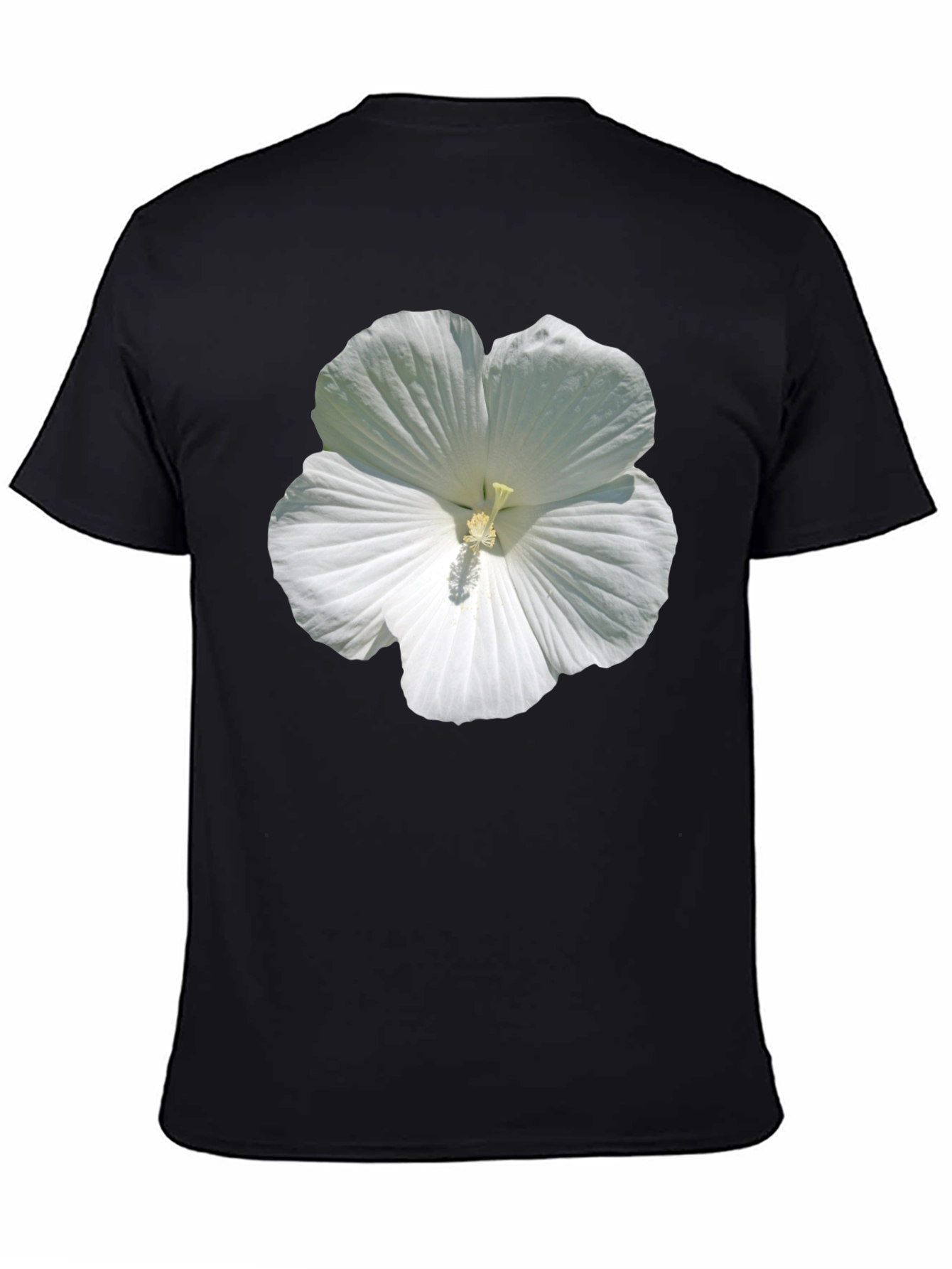 White Hibiscus Flower Graphic T-Shirt