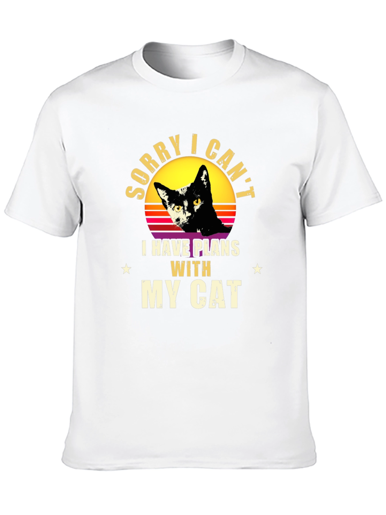 Sorry I Cant - Black Cat Graphic T-Shirt