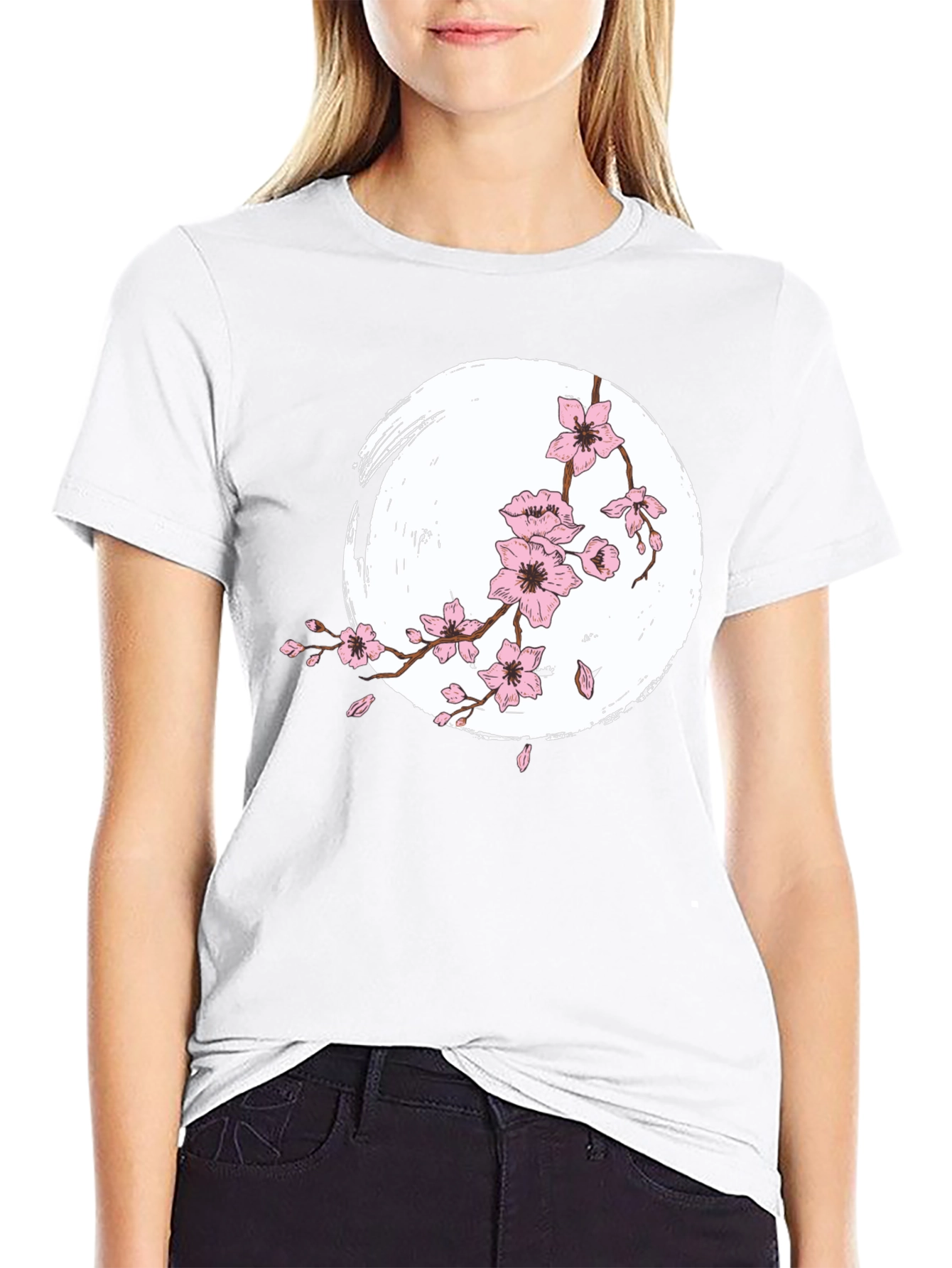 Sakura Bloom T-Shirt - Zen Style Black Tee