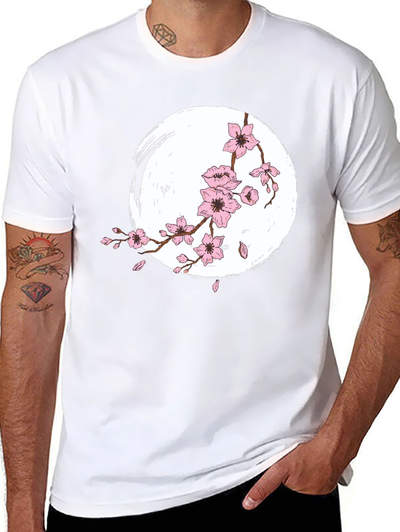 Sakura Bloom T-Shirt - Zen Style Black Tee