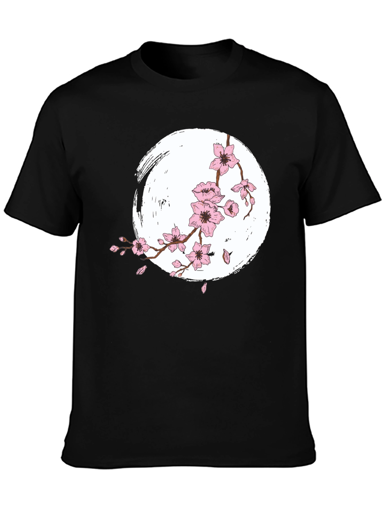 Sakura Bloom T-Shirt - Zen Style Black Tee
