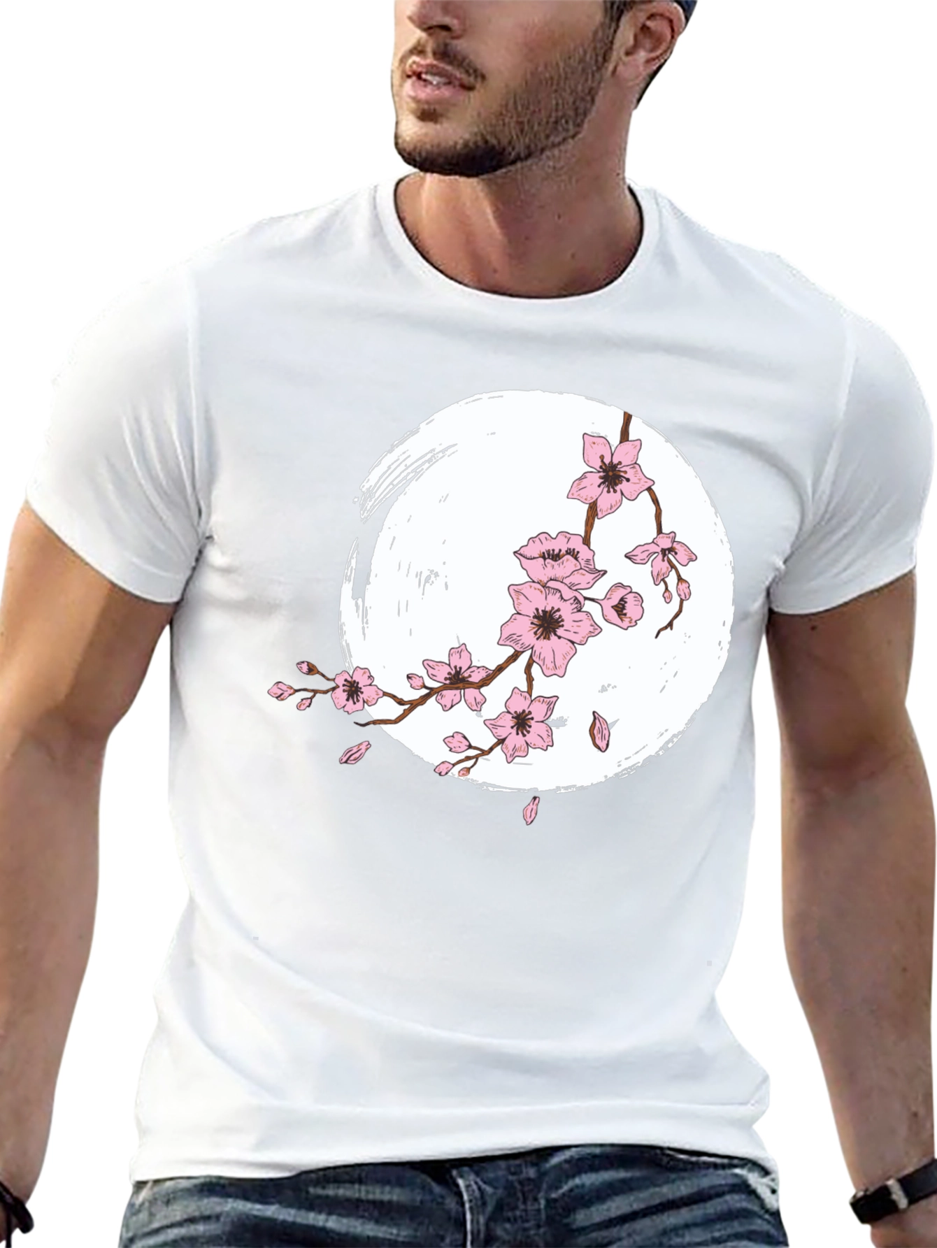 Sakura Bloom T-Shirt - Zen Style Black Tee