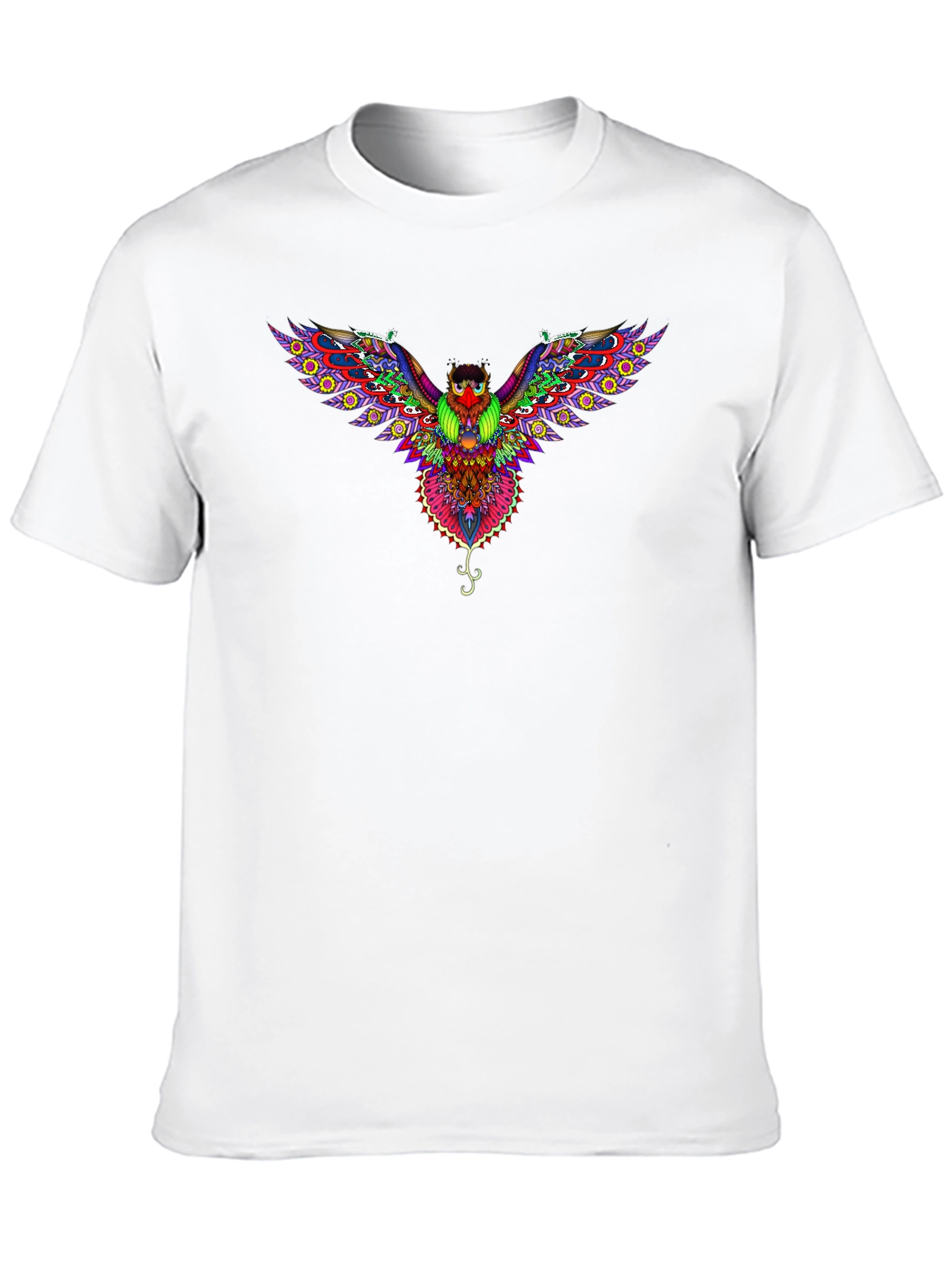 Psychedelic Owl Graphic T-Shirt - Black
