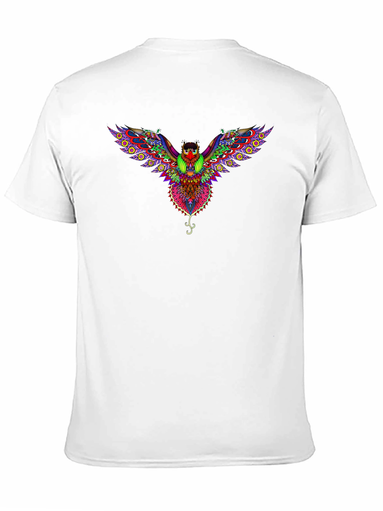 Psychedelic Owl Graphic T-Shirt - Black