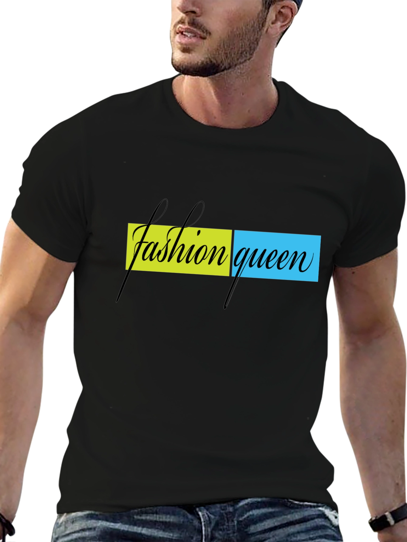 Fashion Queen Graphic Print Black T-Shirt