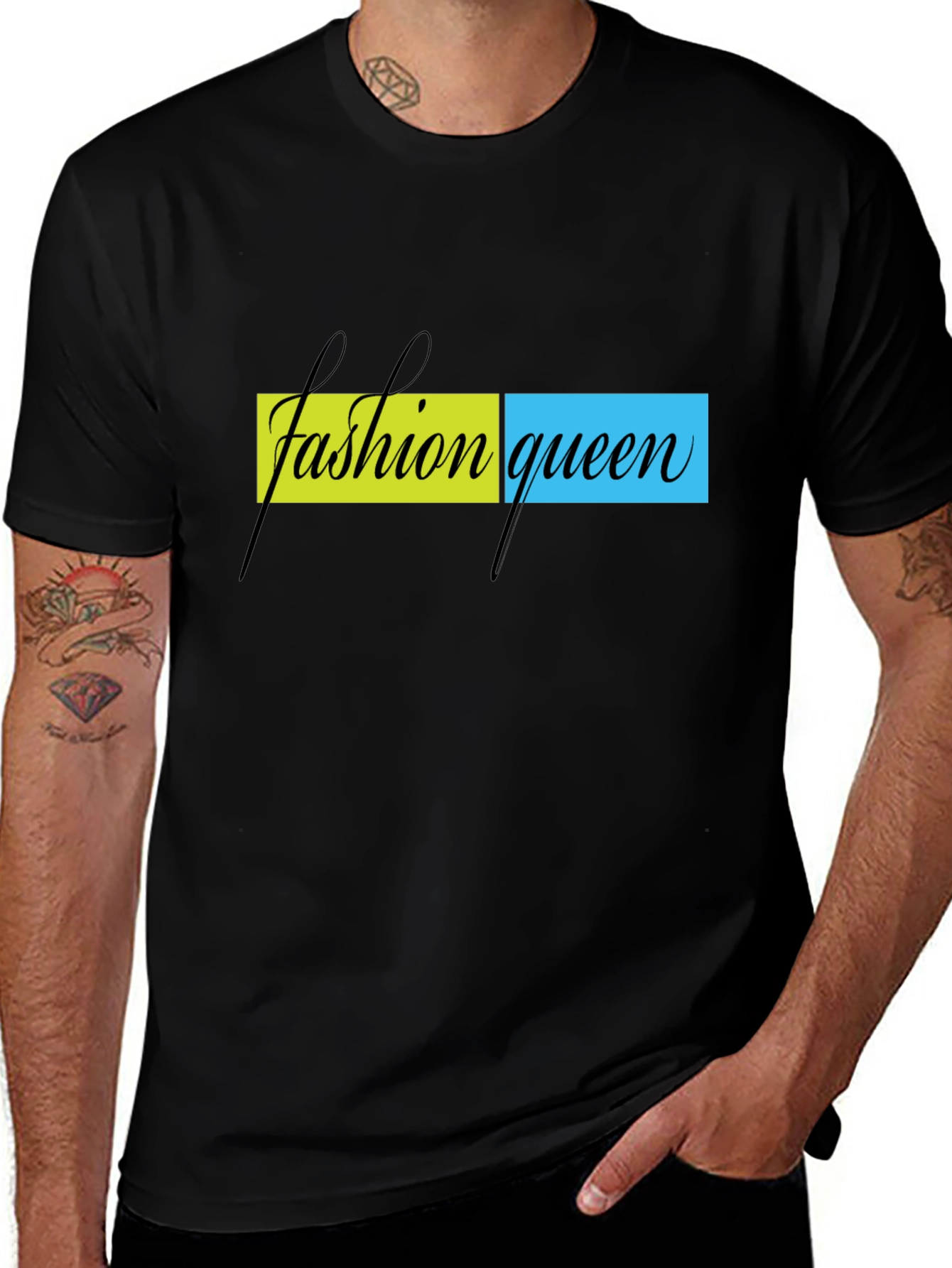 Fashion Queen Graphic Print Black T-Shirt