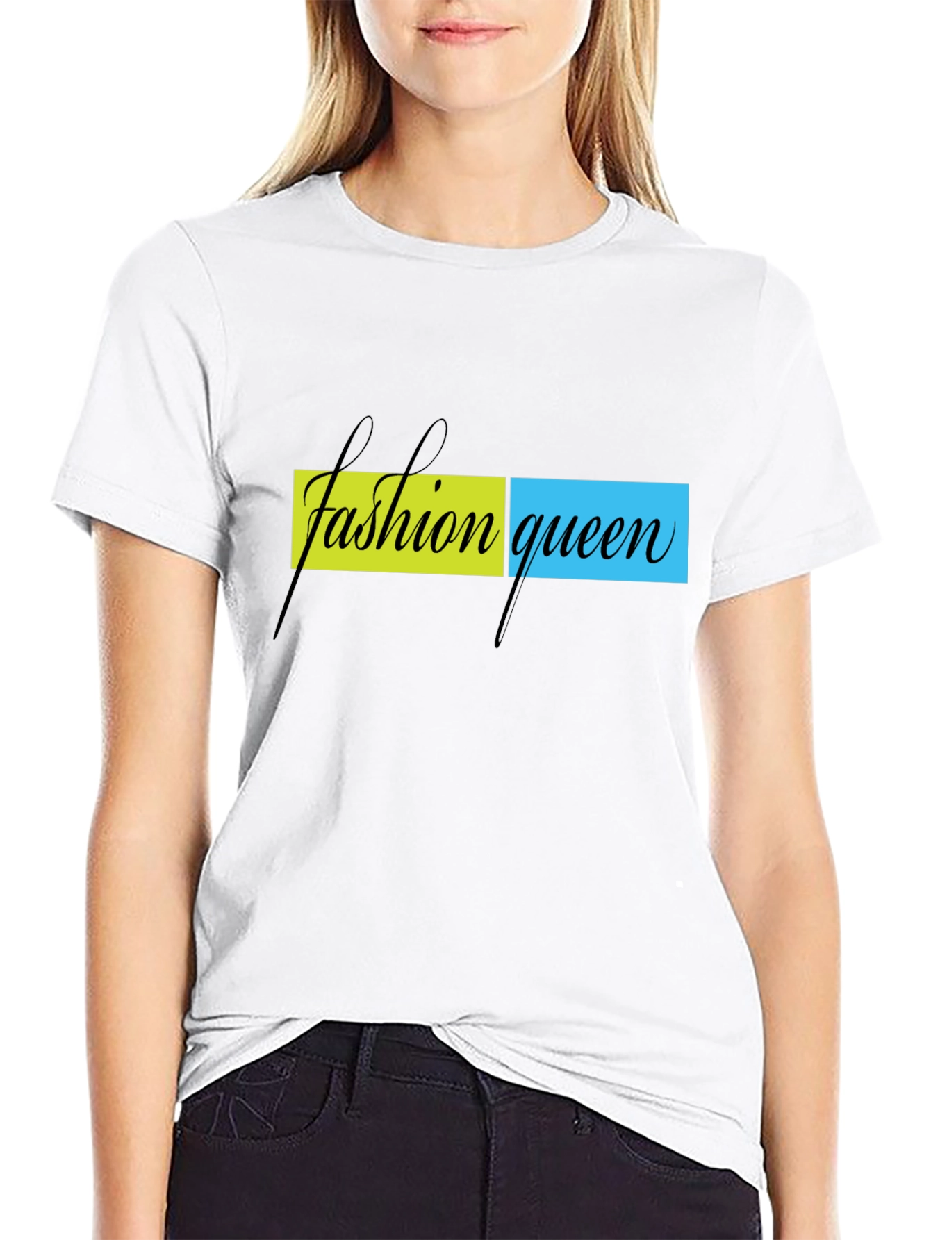 Fashion Queen Graphic Print Black T-Shirt