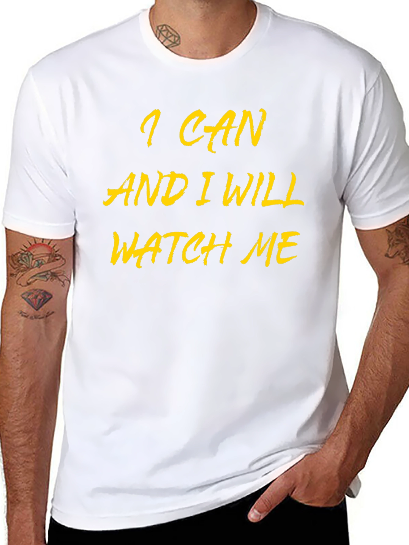 I Can and I Will Watch Me Black Tee