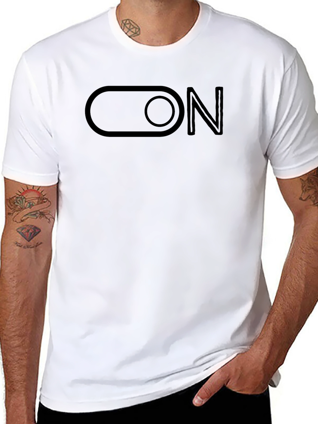 Mens Black ON Toggle Switch Graphic Tee