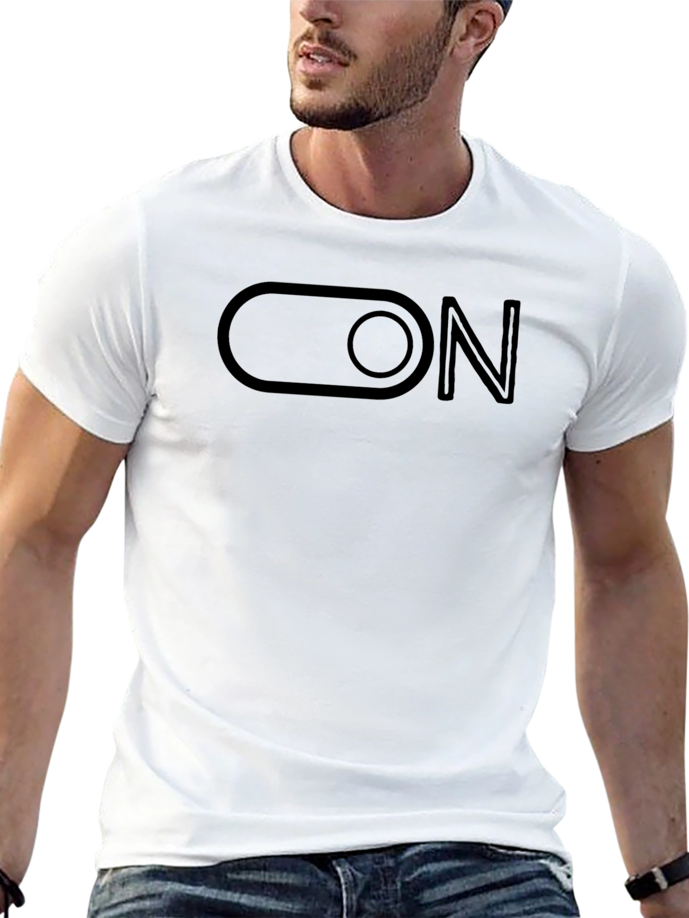 Mens Black ON Toggle Switch Graphic Tee
