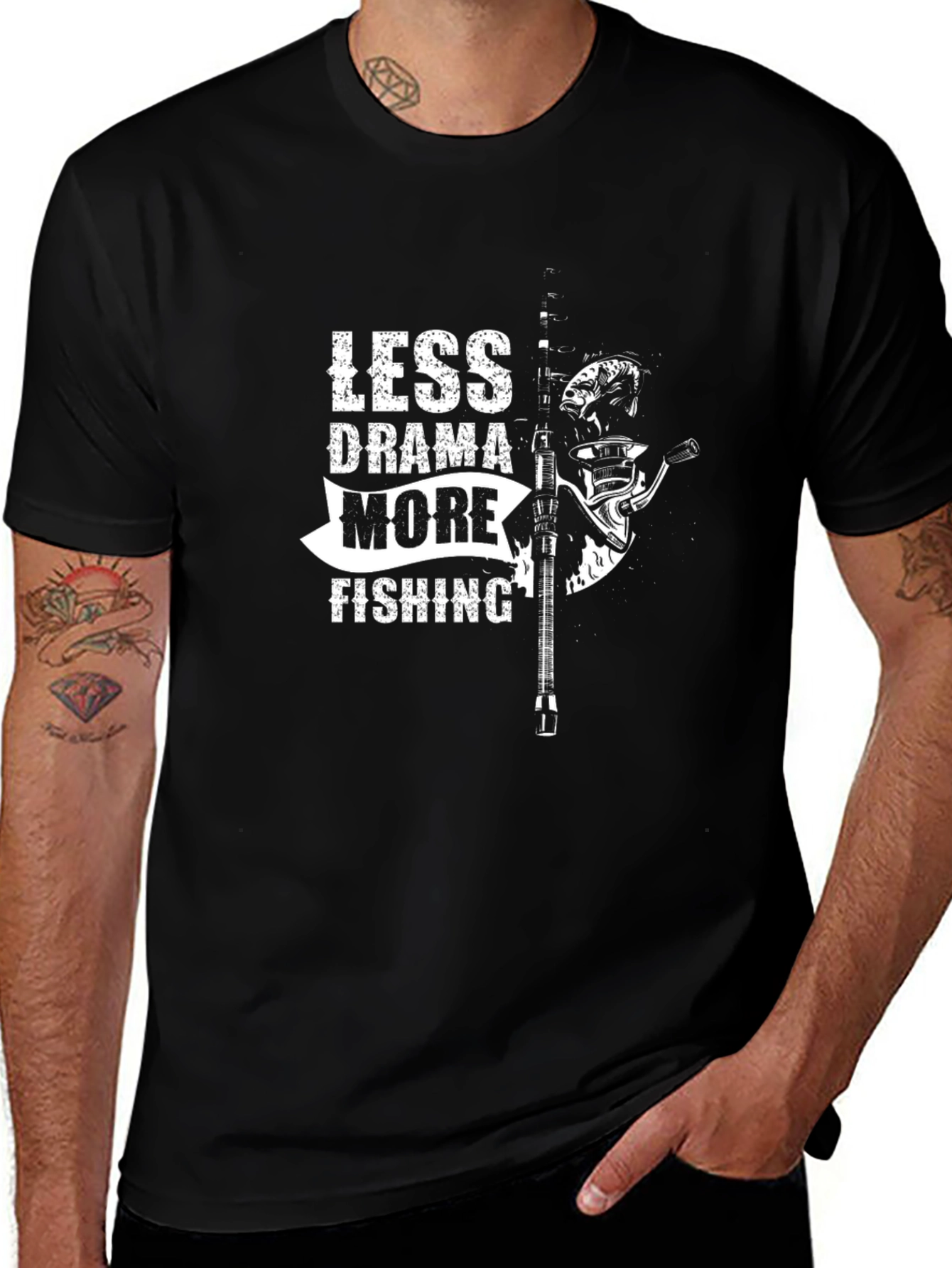 Less Drama More Fishing Graphic Tee