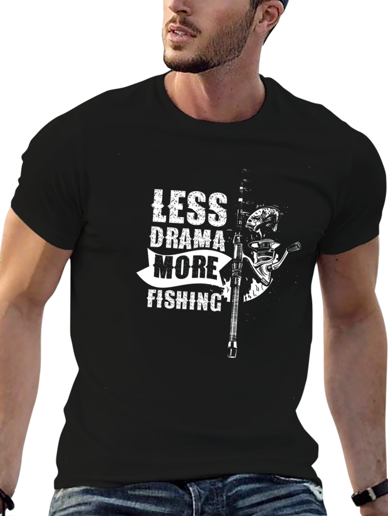 Less Drama More Fishing Graphic Tee