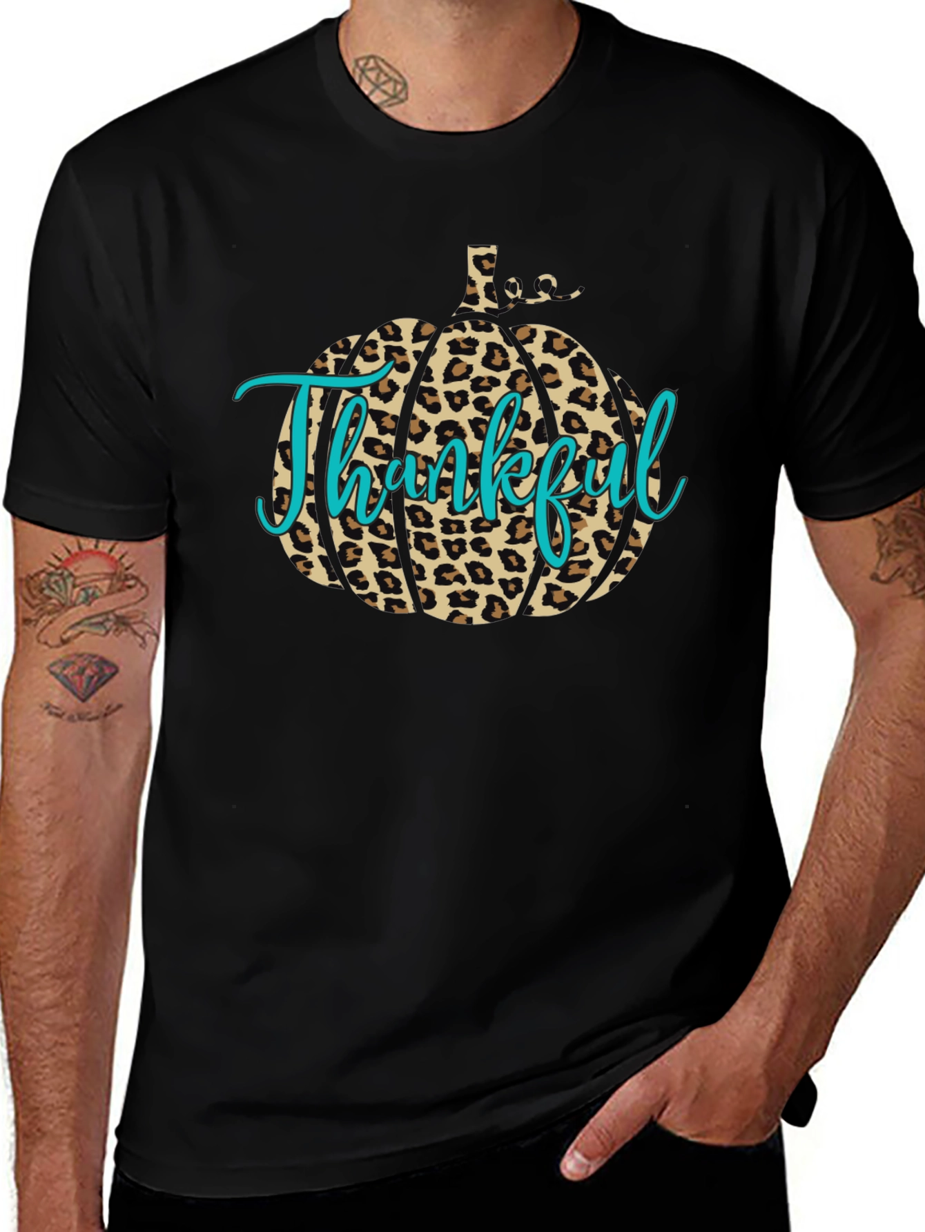 Thankful Leopard Pumpkin T-Shirt
