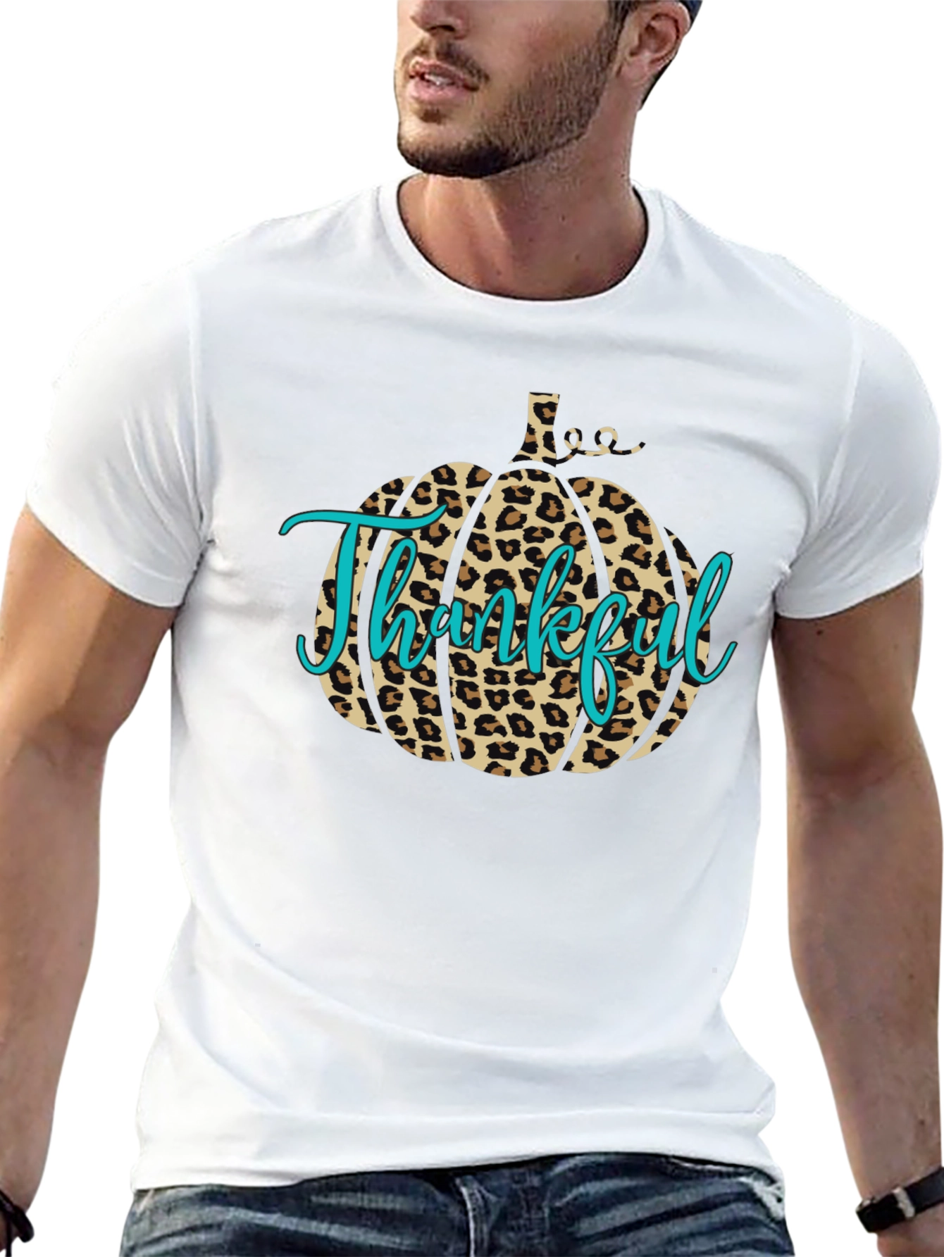 Thankful Leopard Pumpkin T-Shirt