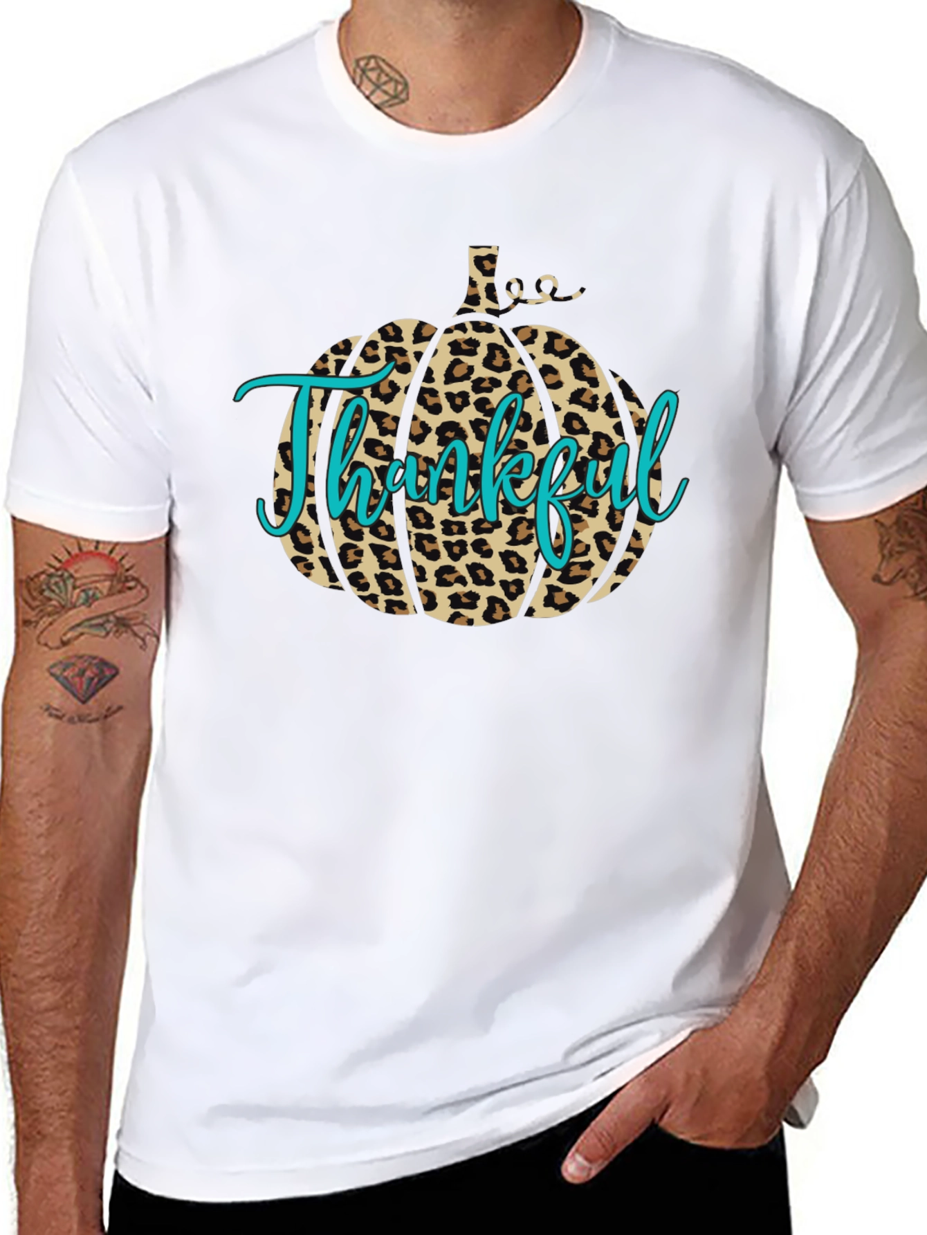 Thankful Leopard Pumpkin T-Shirt
