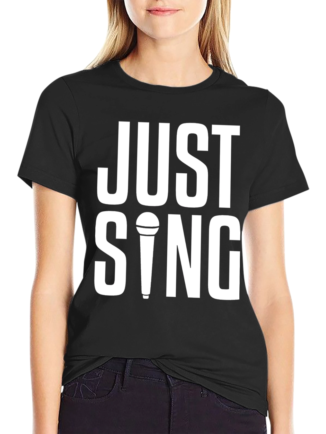 Just Sing T-Shirt - Black Graphic Tee