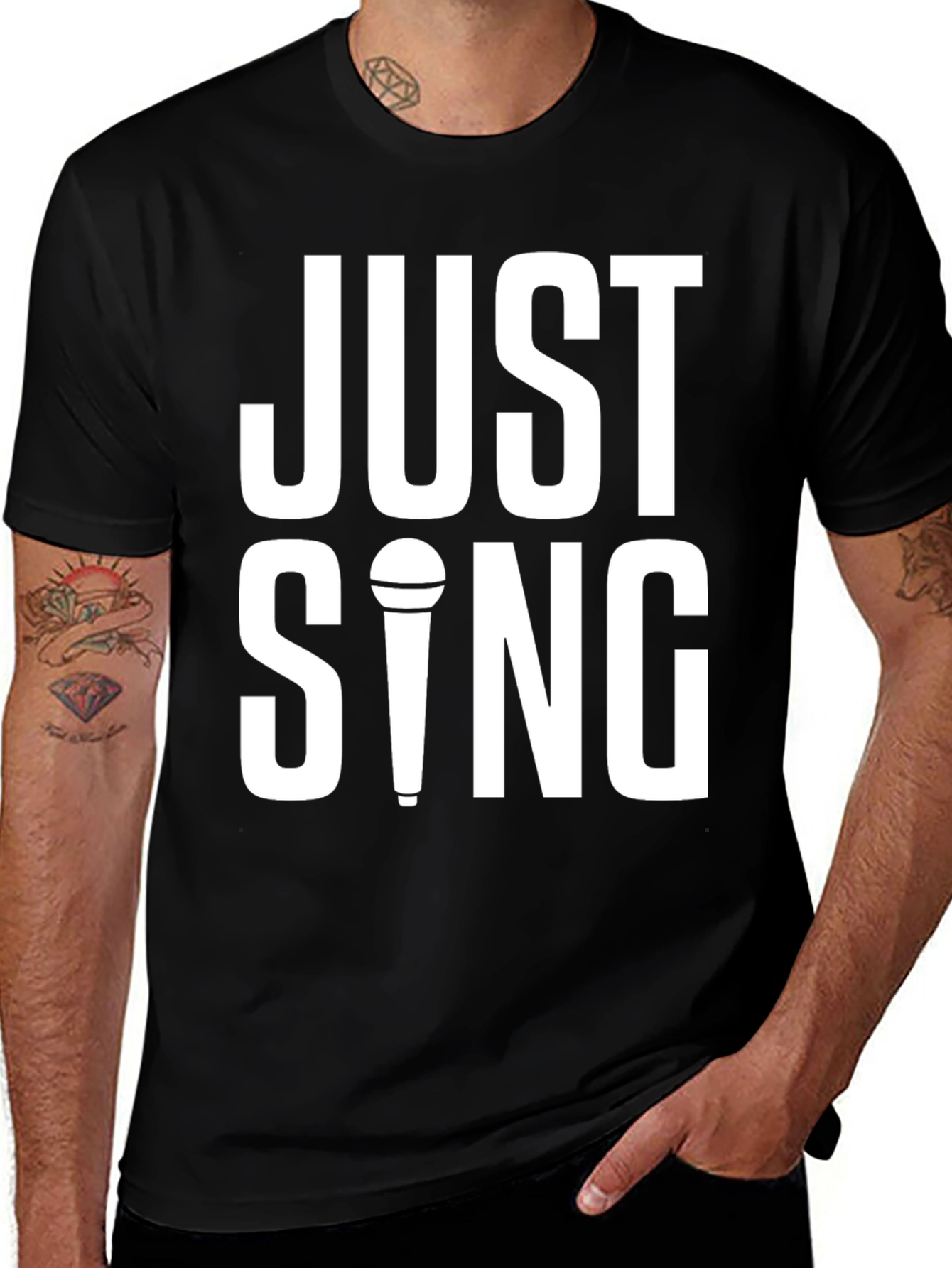 Just Sing T-Shirt - Black Graphic Tee