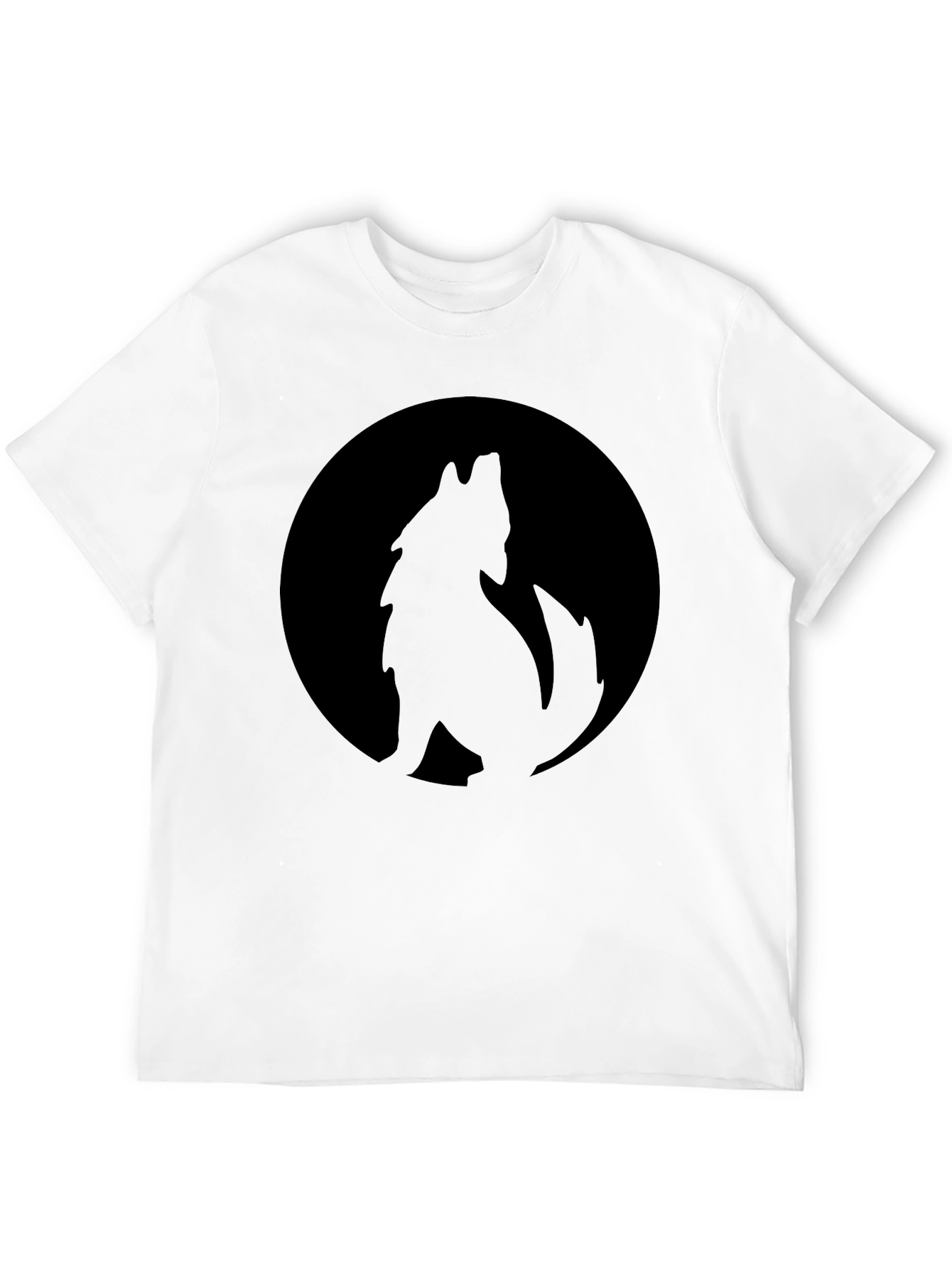 Wolf Silhouette Moon Black T-Shirt