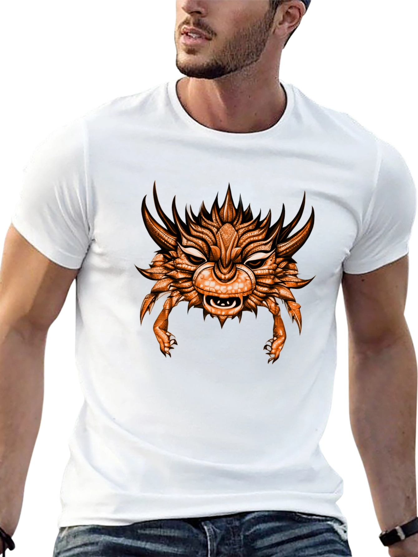 Mythical Creature Graphic Tee - Black Cotton