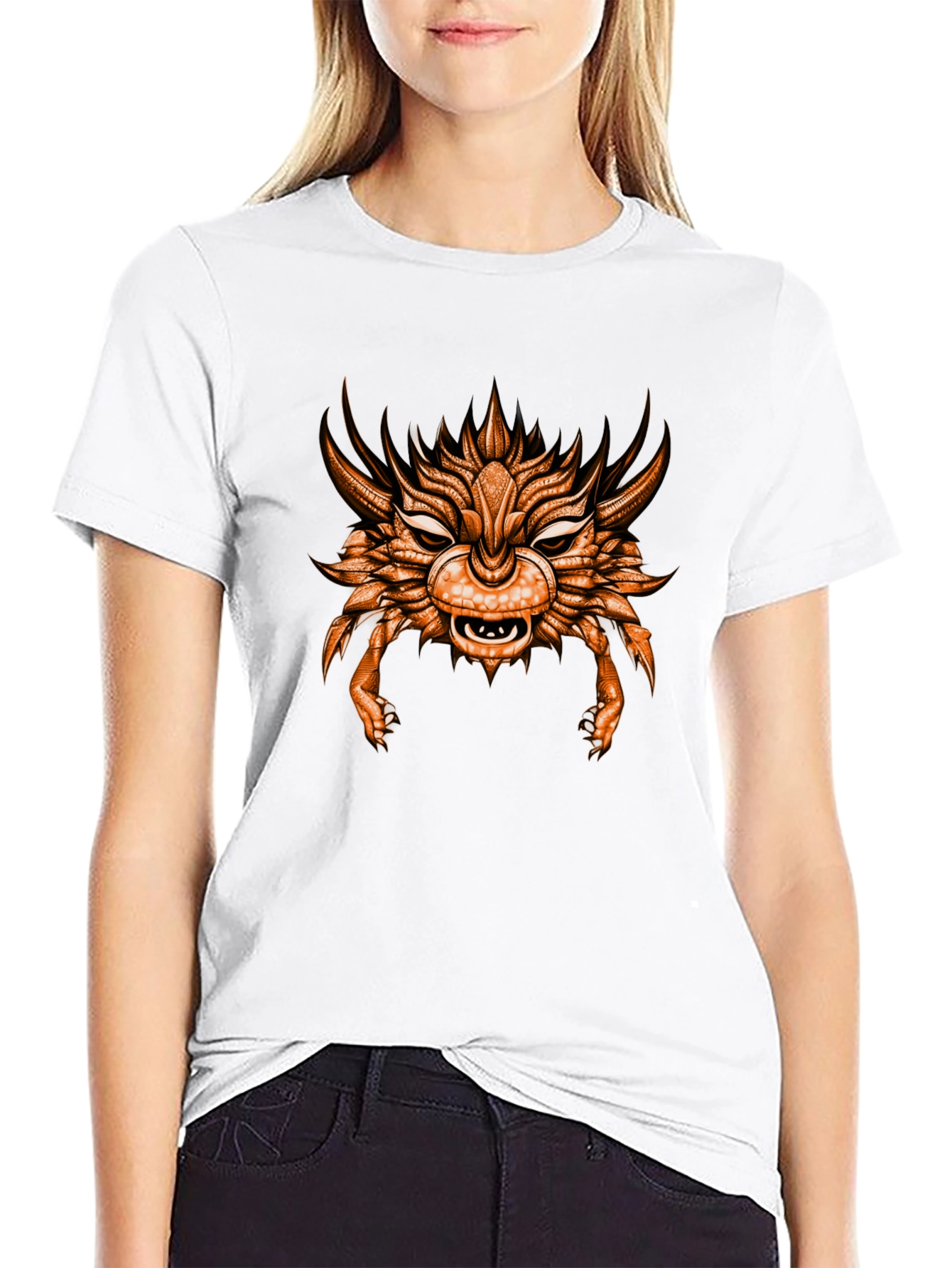 Mythical Creature Graphic Tee - Black Cotton