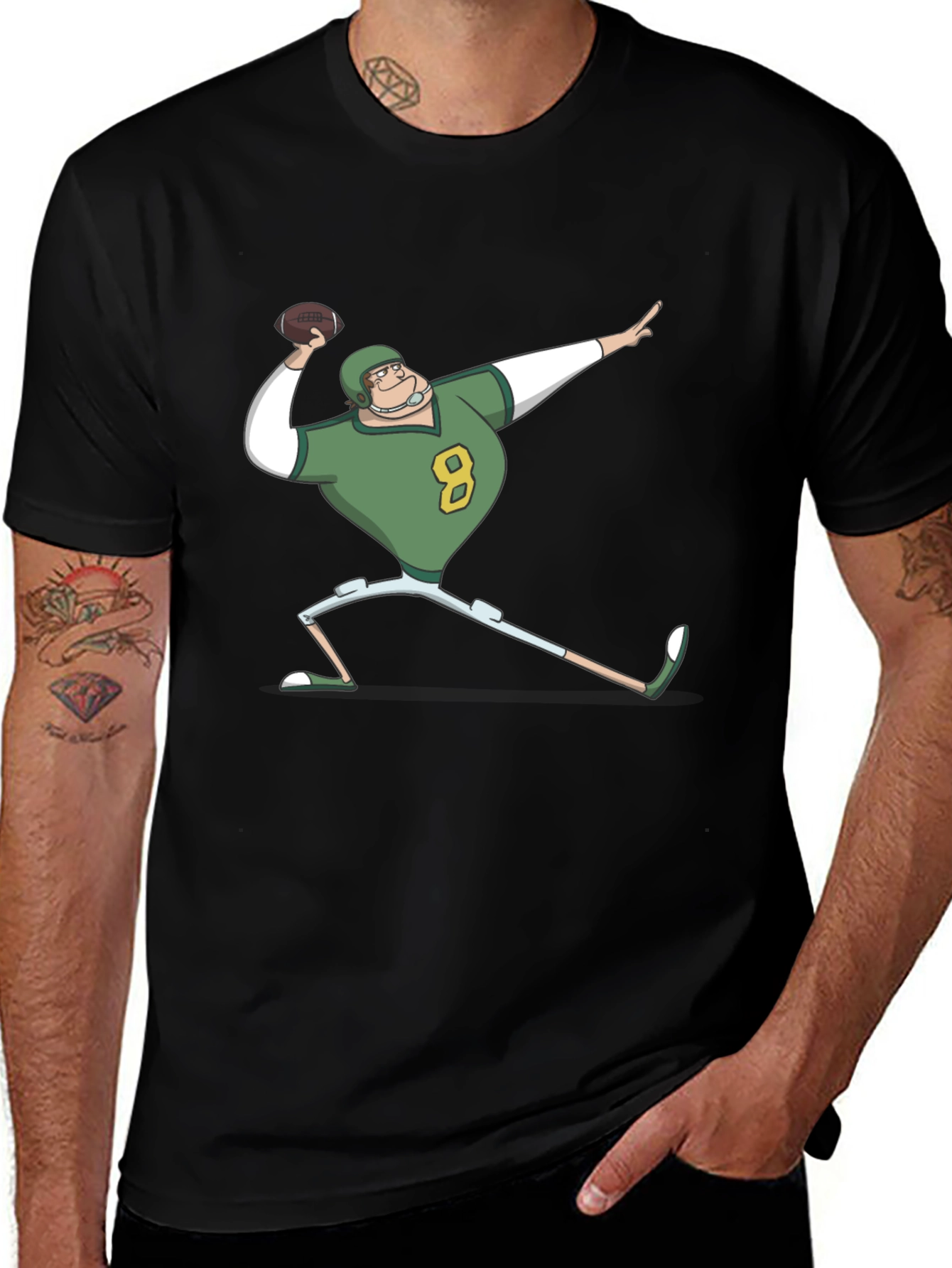 Cartoon Football Player T-Shirt