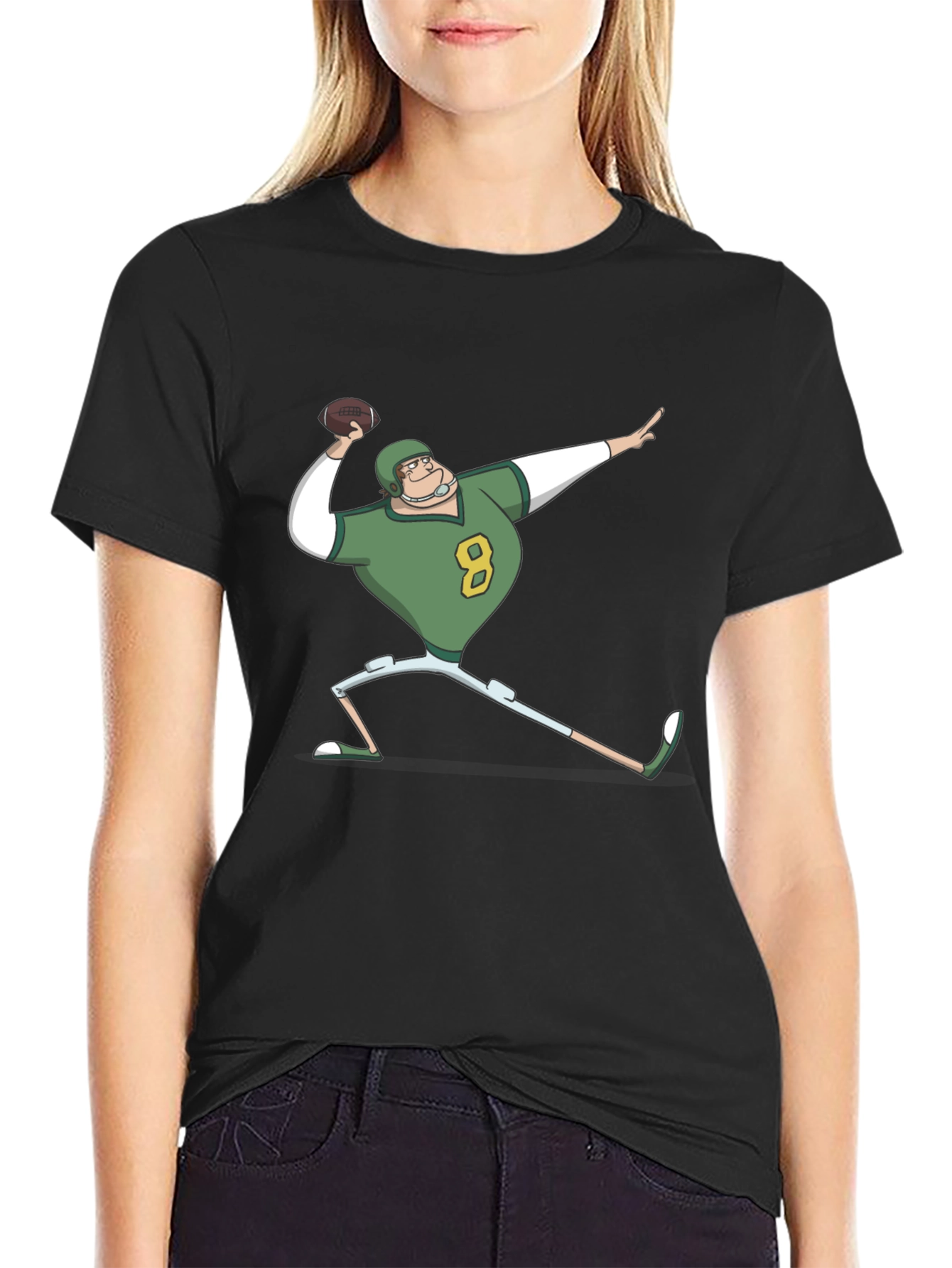 Cartoon Football Player T-Shirt