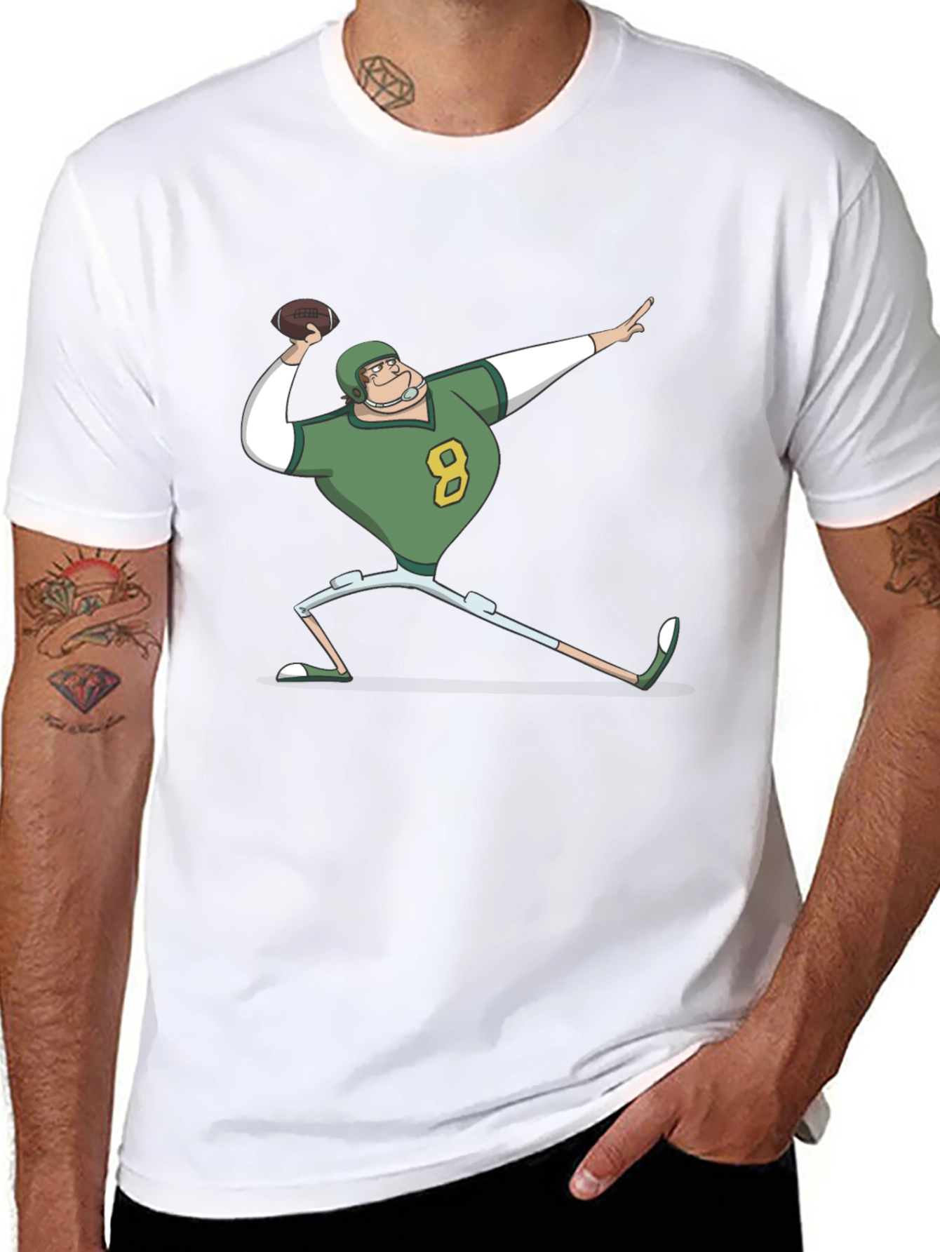 Cartoon Football Player T-Shirt