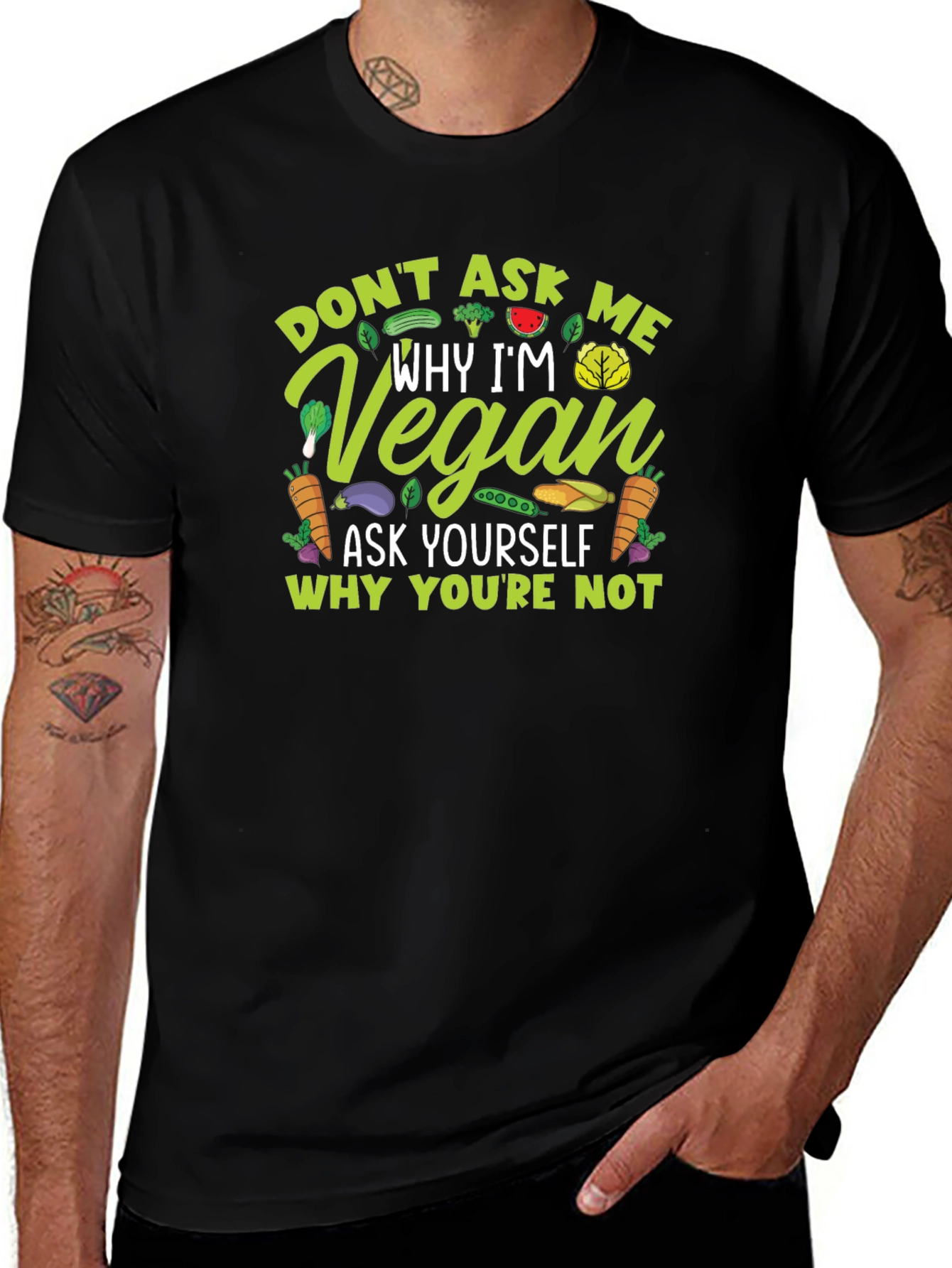 Vegan Statement T-Shirt - Ask Yourself Why Youre Not