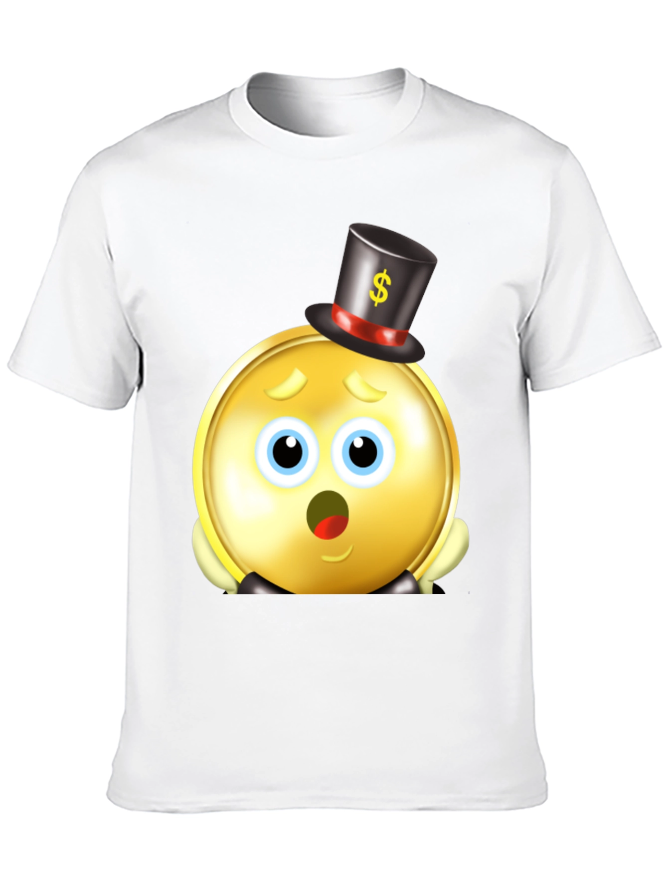 Funny Coin Emoji Black T-Shirt