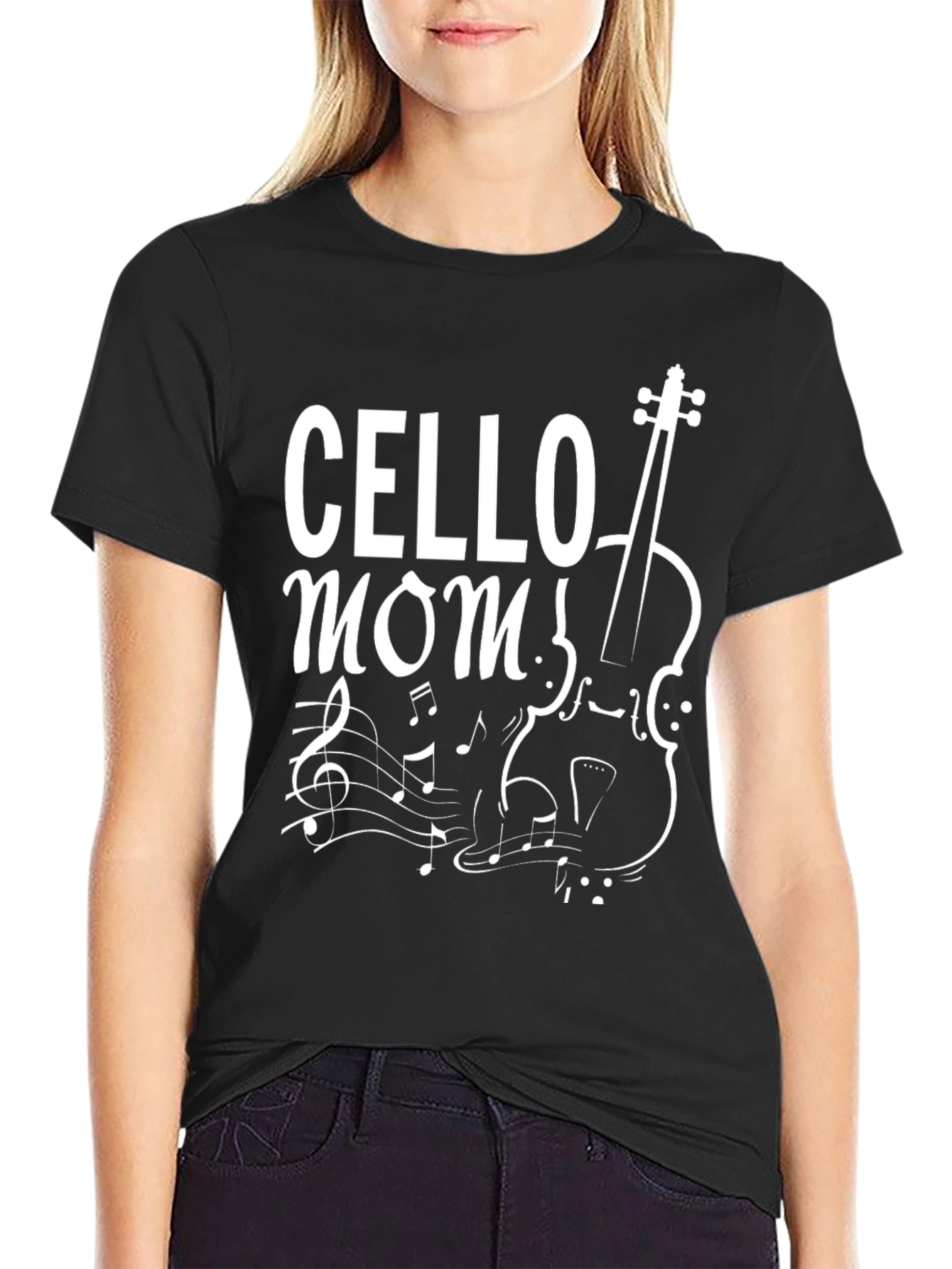 Cello Mom Graphic T-Shirt - Music Lover Tee