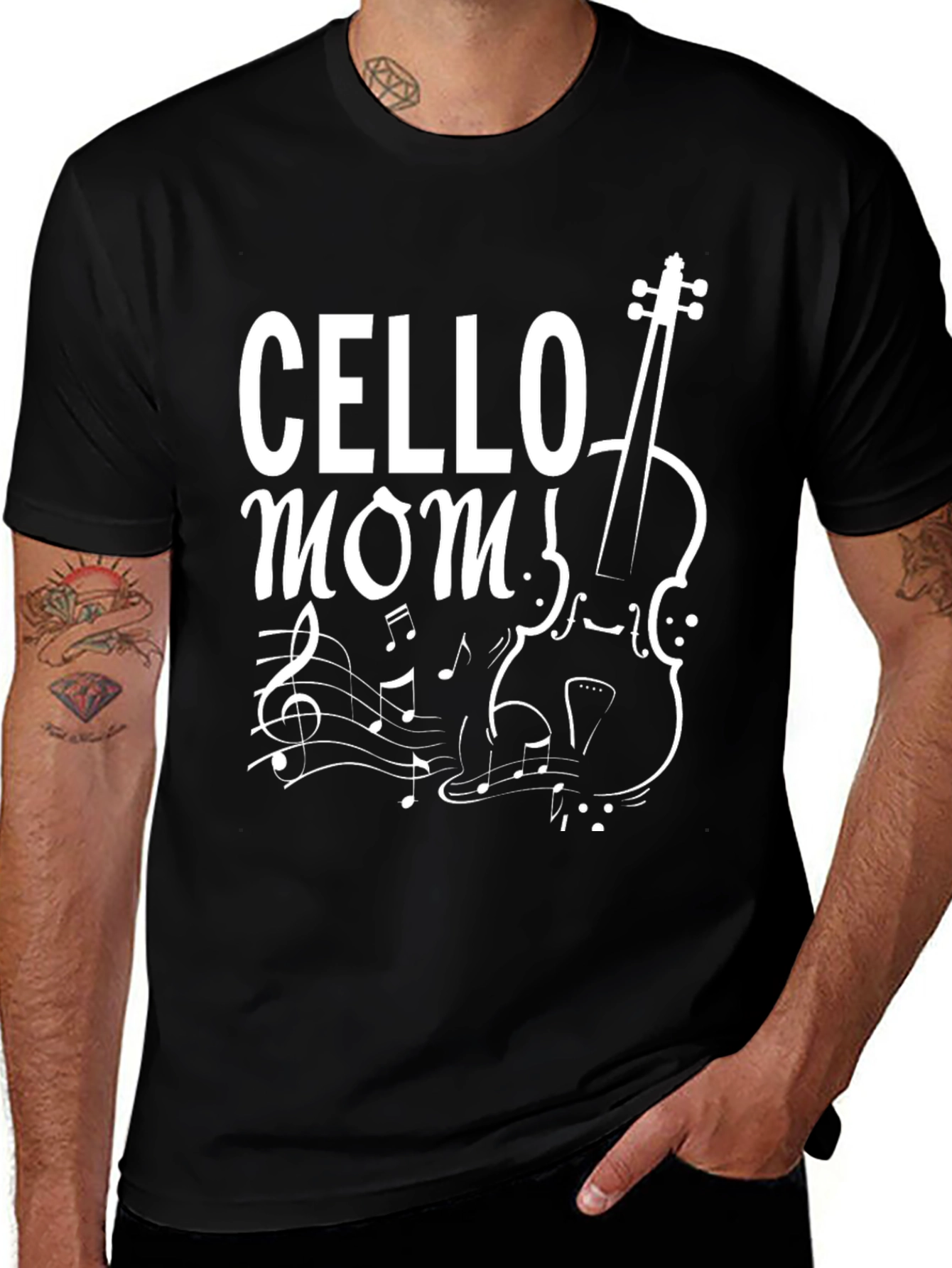 Cello Mom Graphic T-Shirt - Music Lover Tee